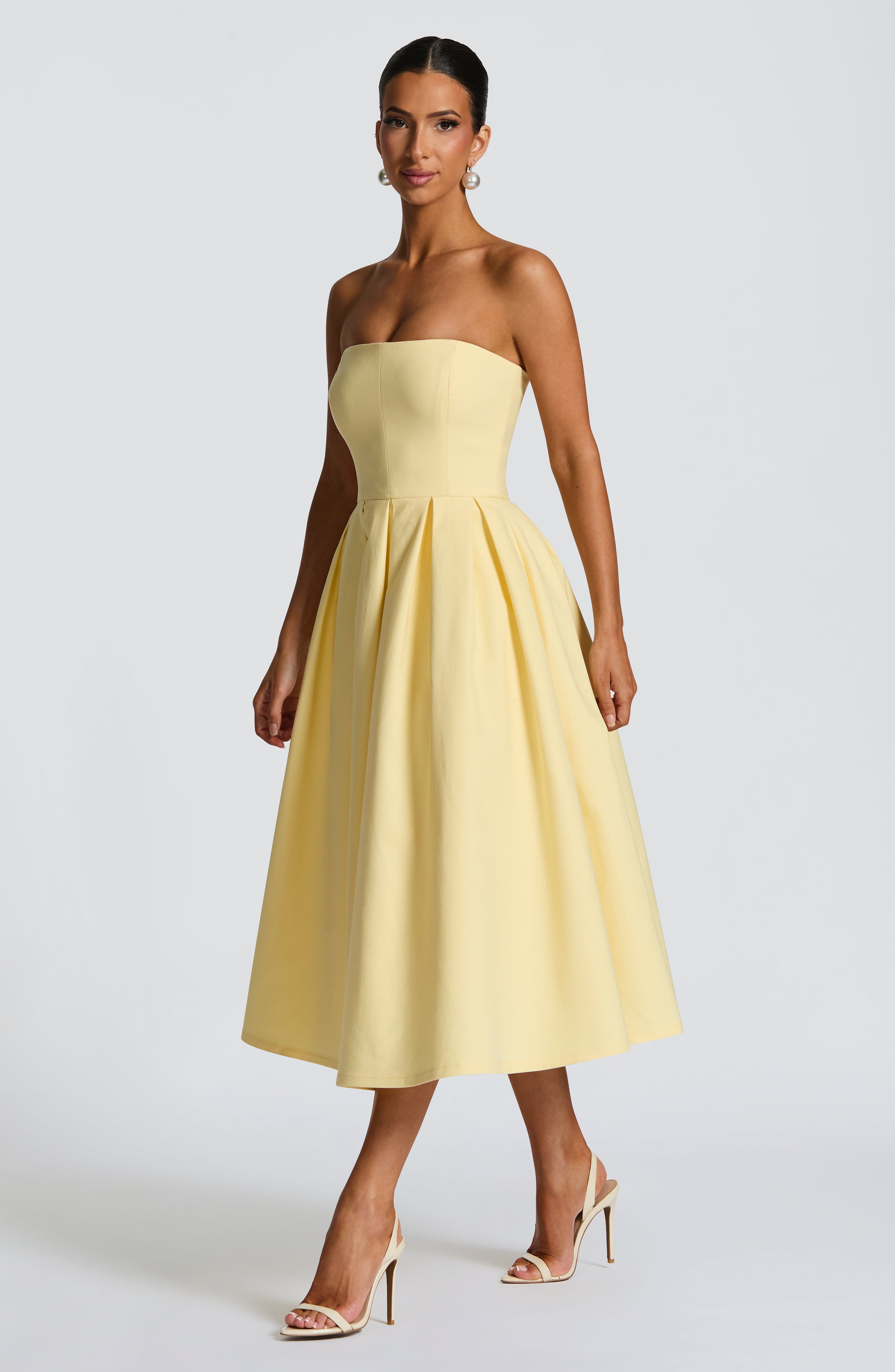 minilena Edith Midi Dress Lemon
