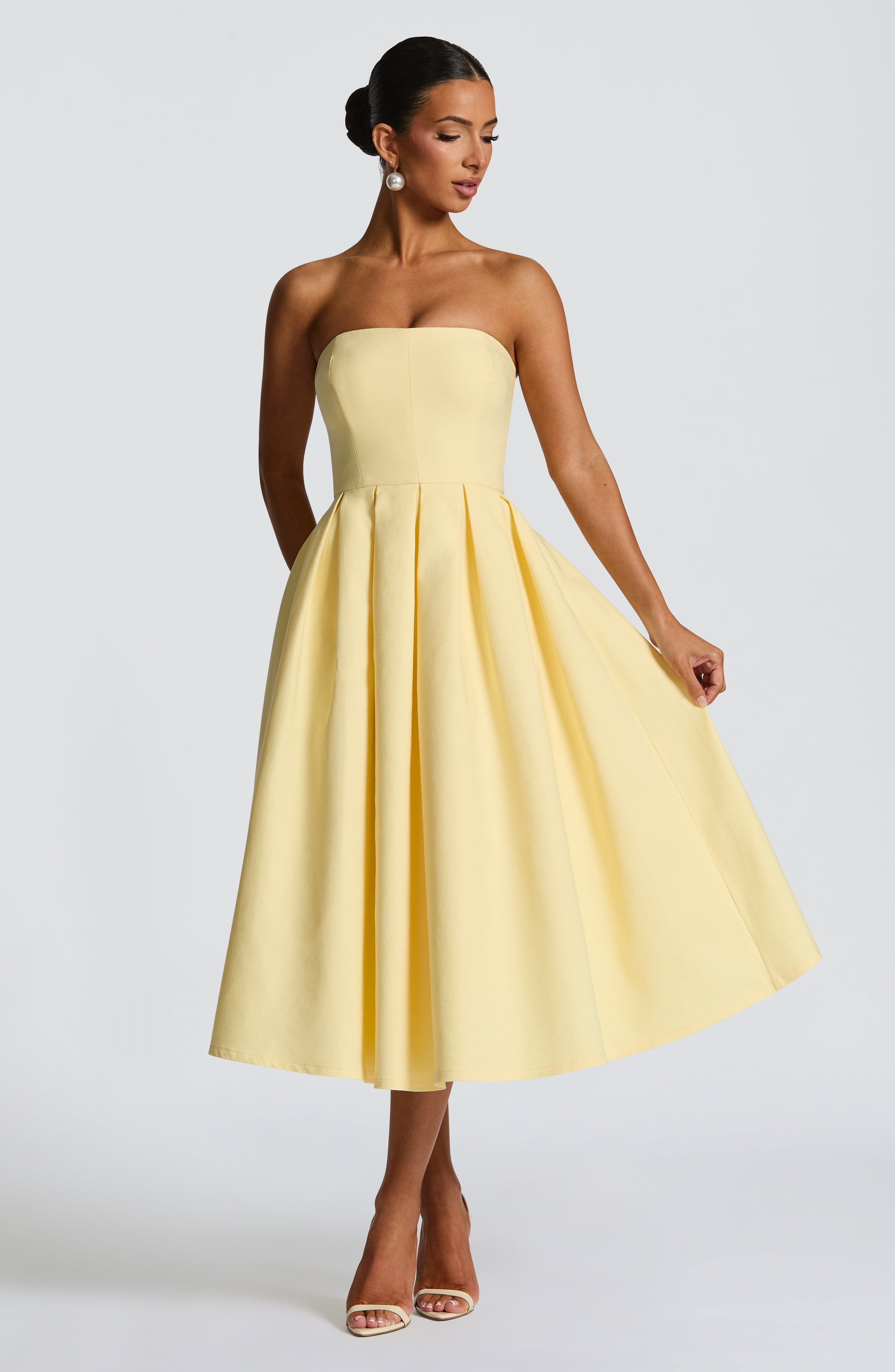 minilena Edith Midi Dress Lemon