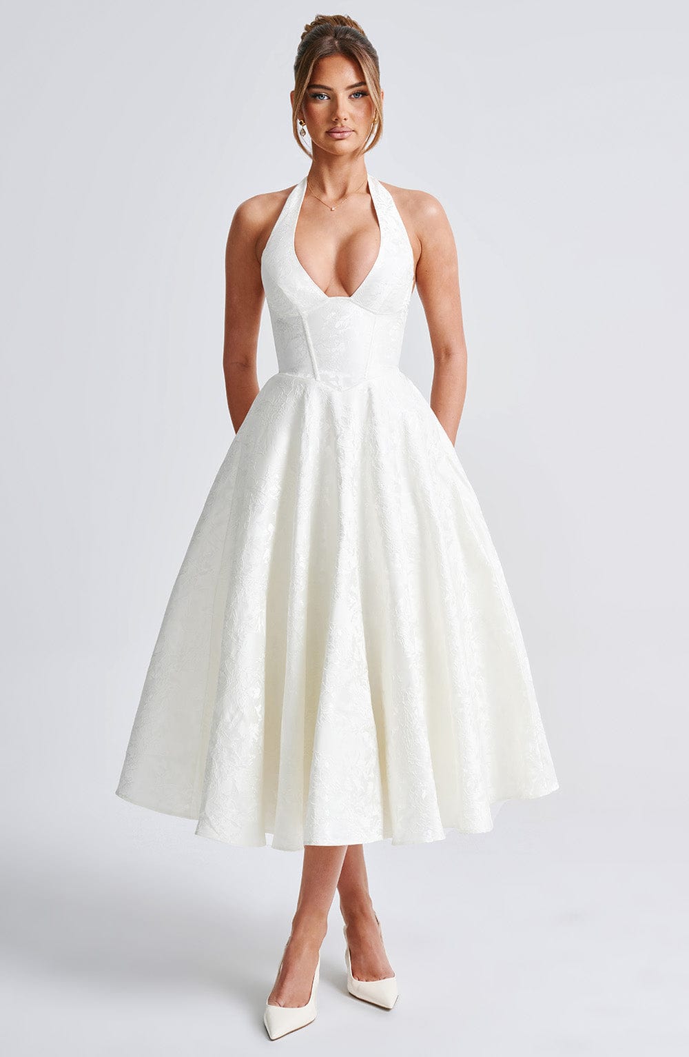 minilena Effie Midi Dress Ivory