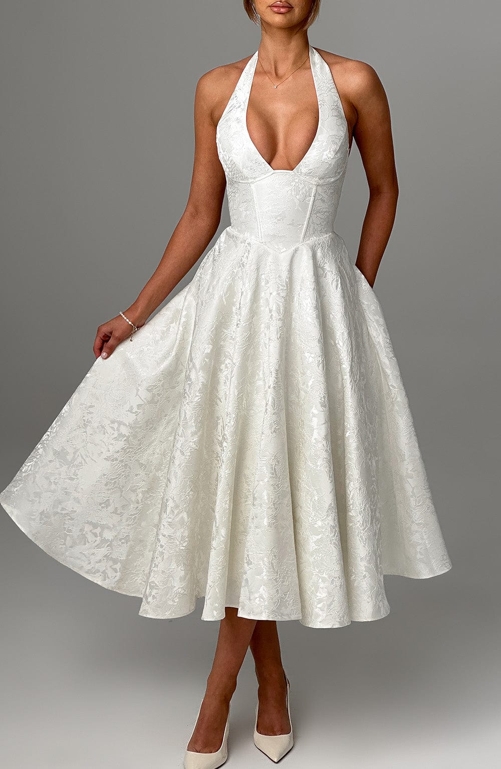 minilena Effie Midi Dress Ivory
