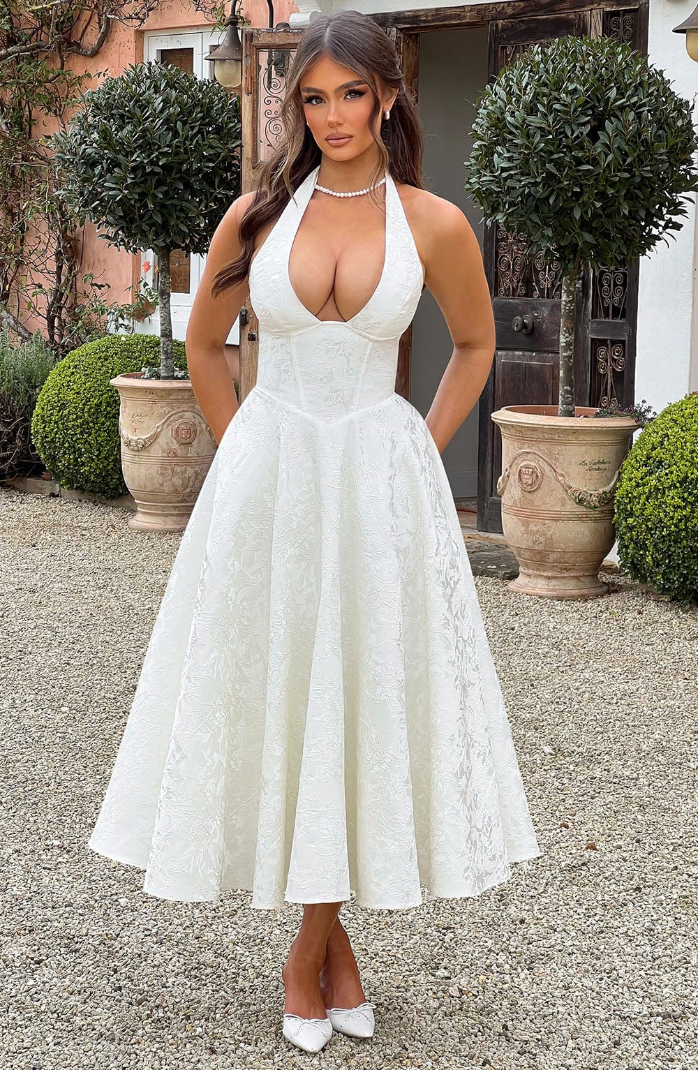 minilena Effie Midi Dress Ivory