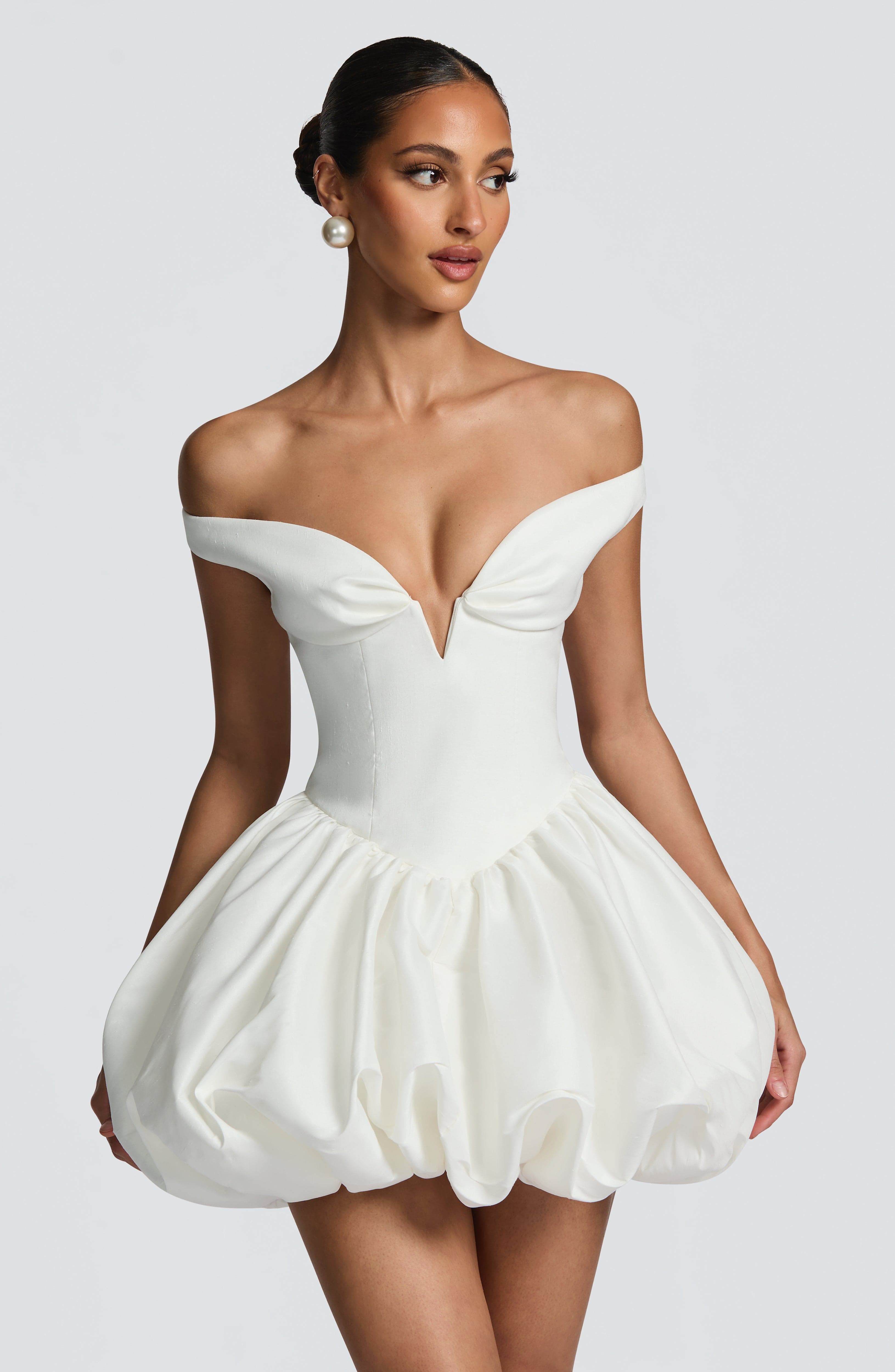 minilena Eileen Mini Dress Ivory