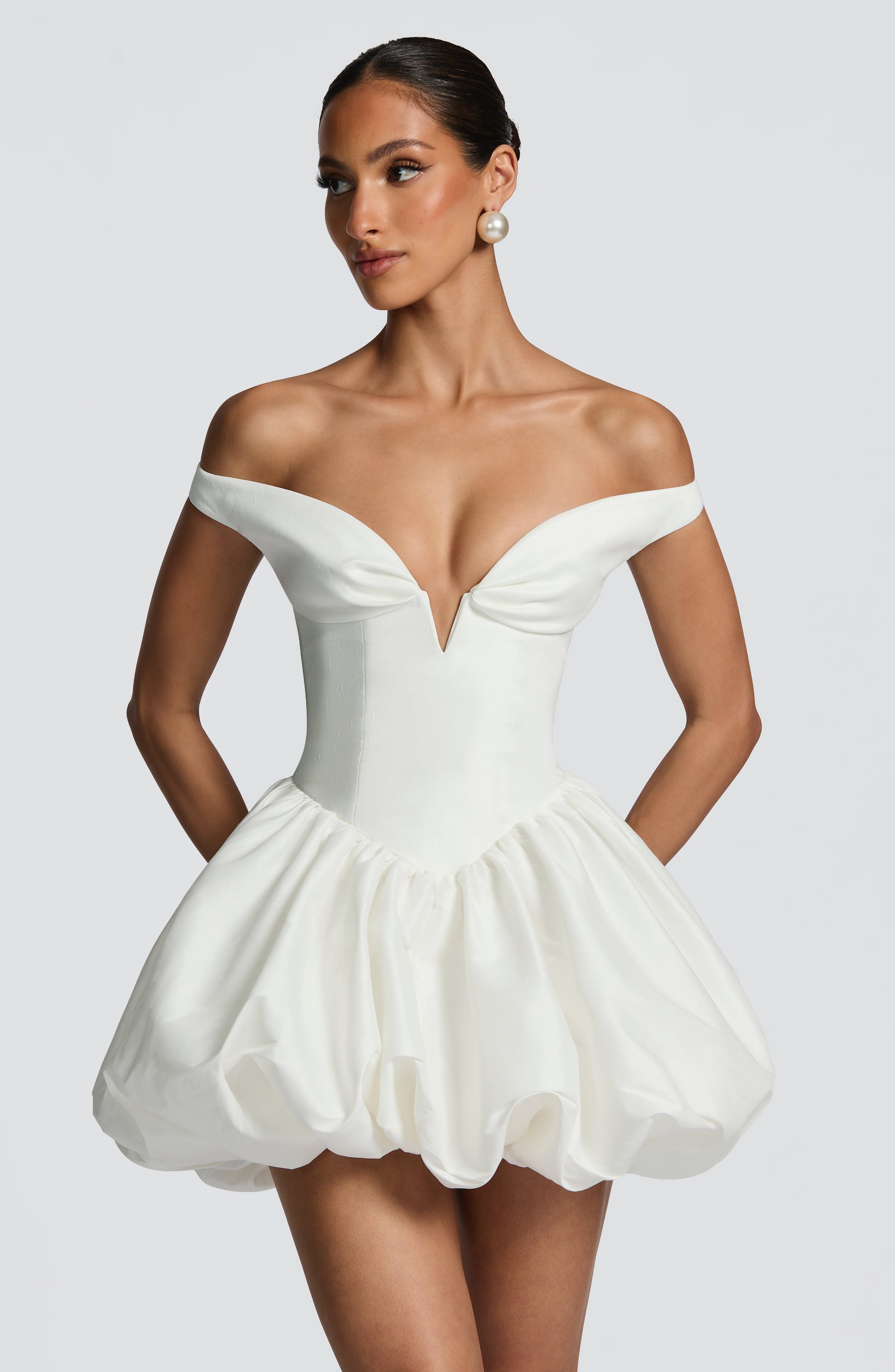 minilena Eileen Mini Dress Ivory
