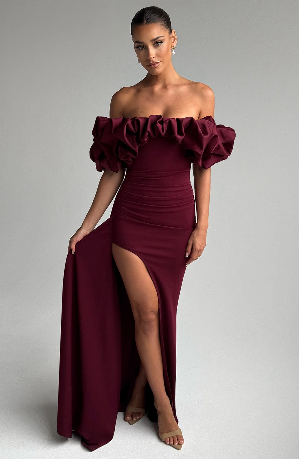 minilena Elsie Maxi Dress Cherry Lacquer