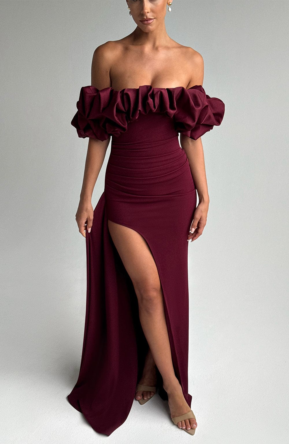 minilena Elsie Maxi Dress Cherry Lacquer
