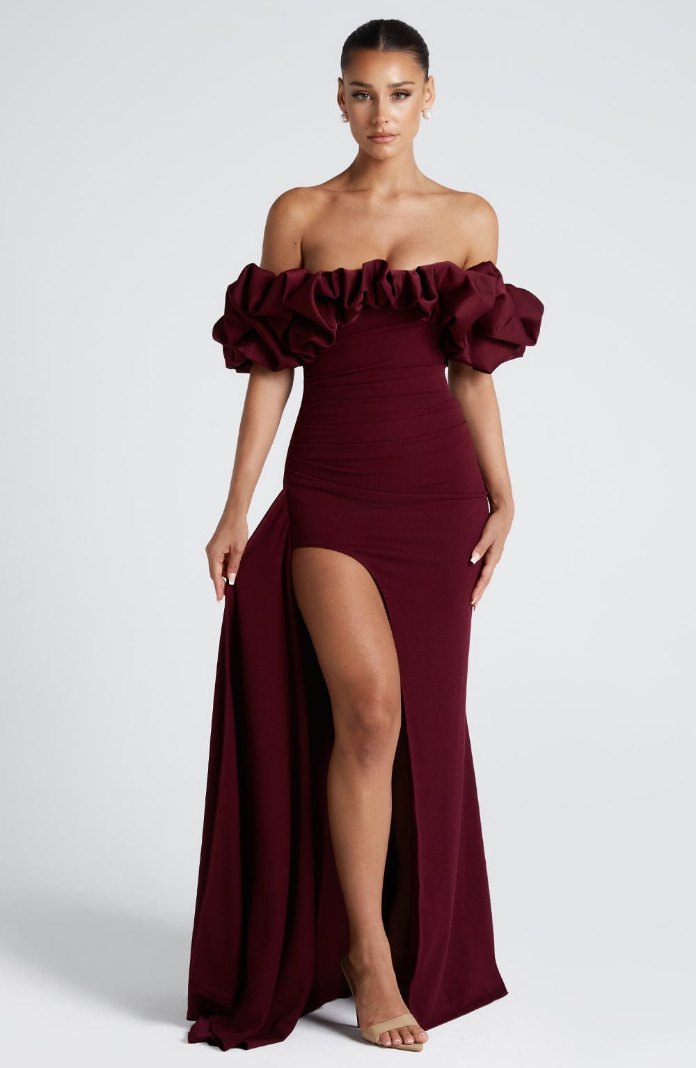 minilena Elsie Maxi Dress Cherry Lacquer