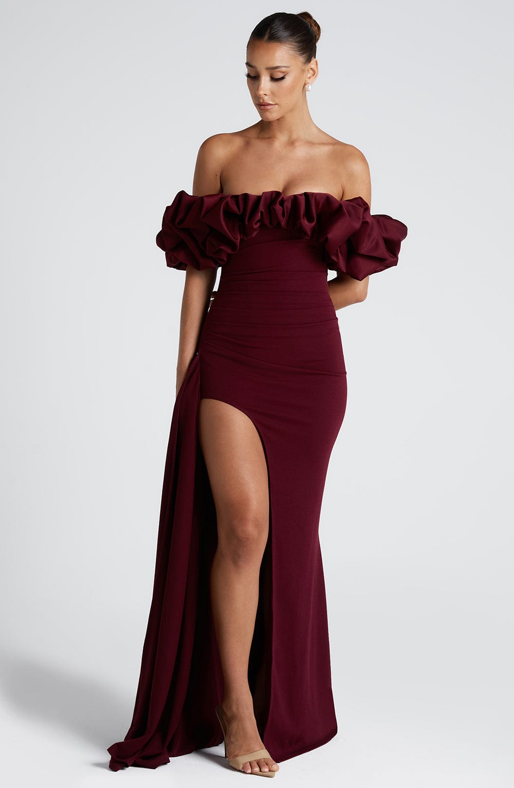 minilena Elsie Maxi Dress Cherry Lacquer