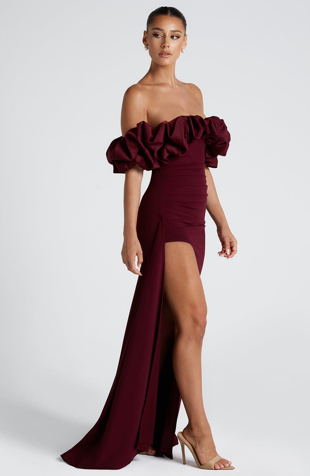 minilena Elsie Maxi Dress Cherry Lacquer