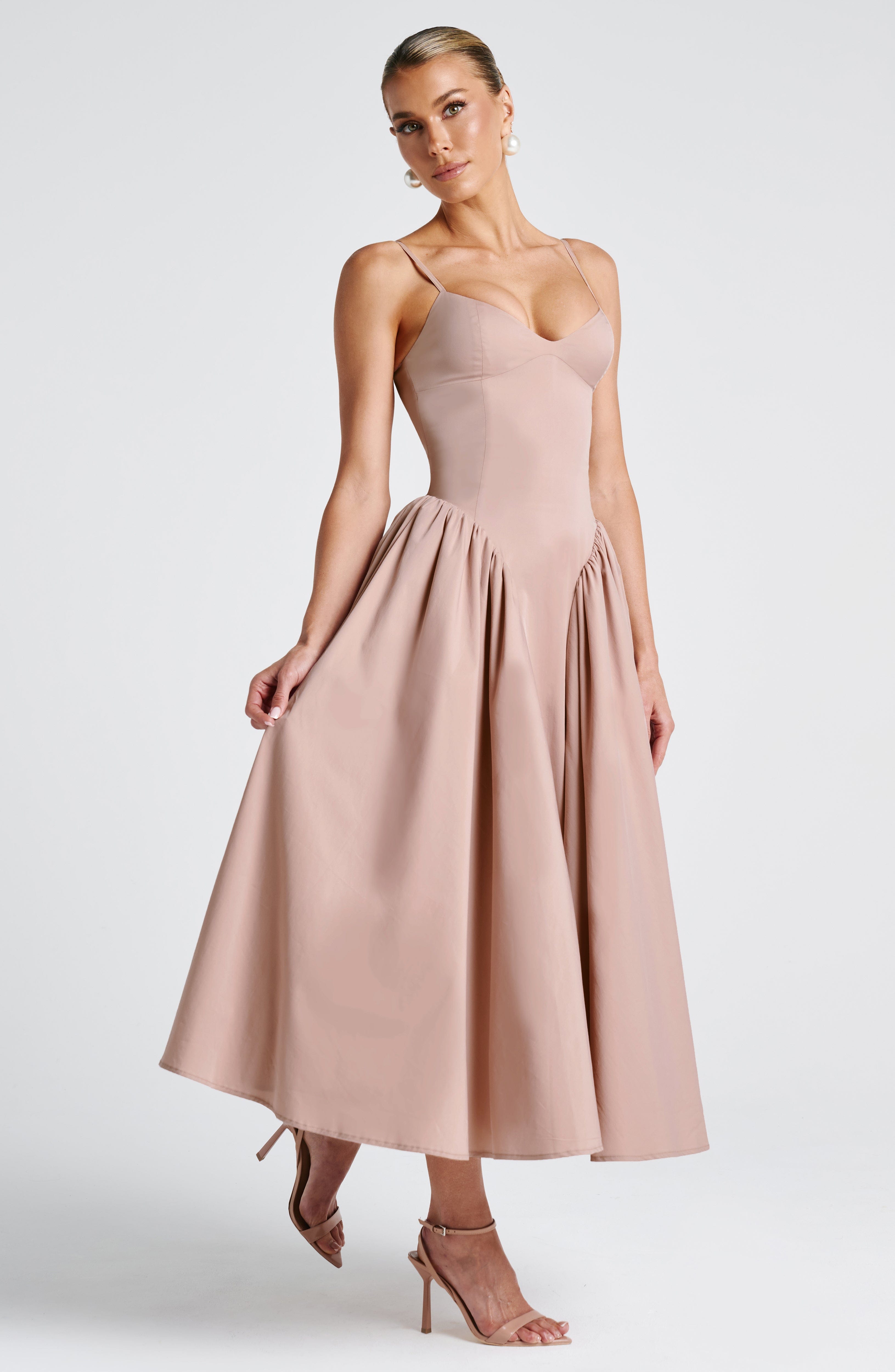 minilena Emerson Midi Dress Clay