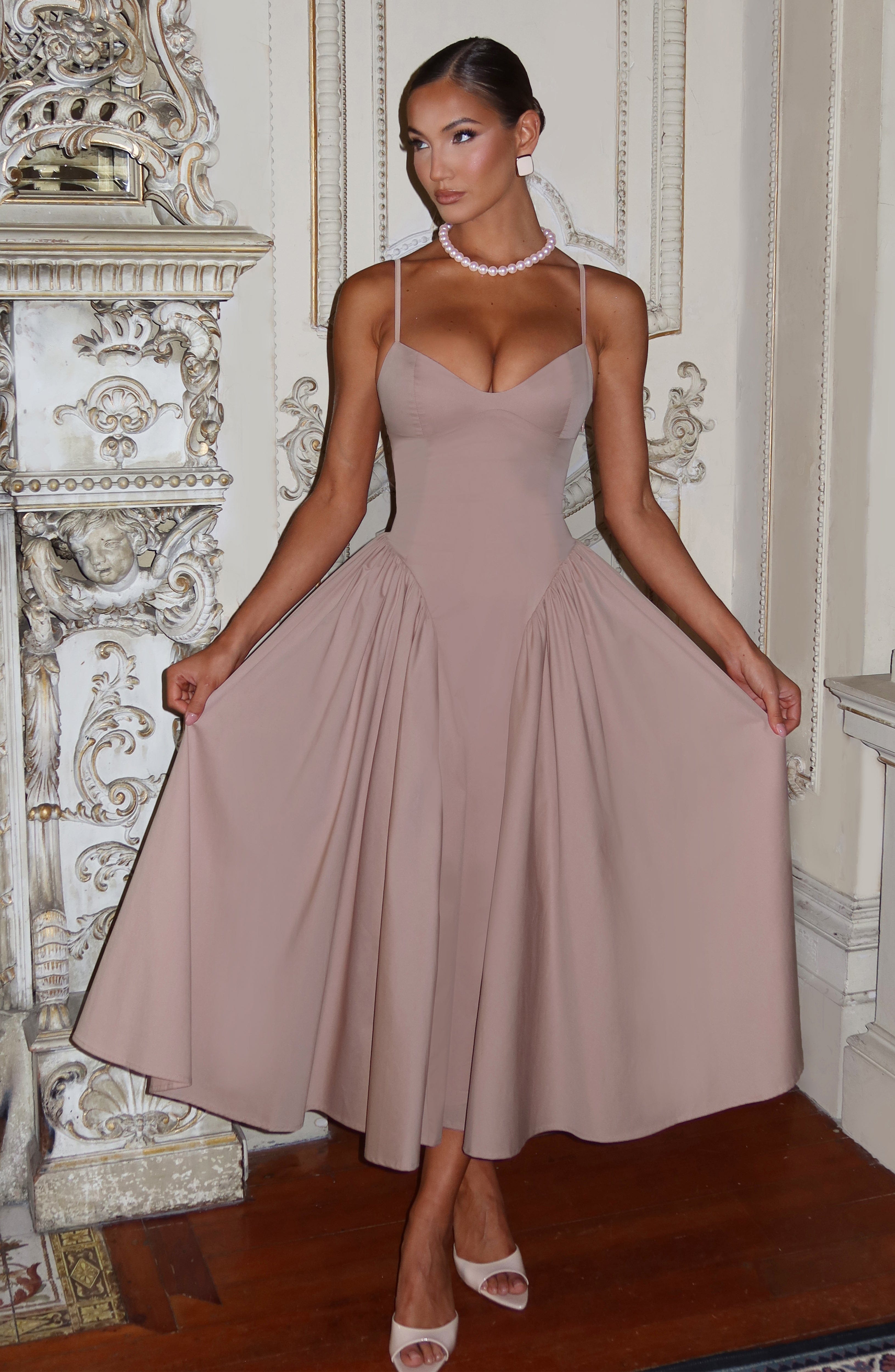 minilena Emerson Midi Dress Clay