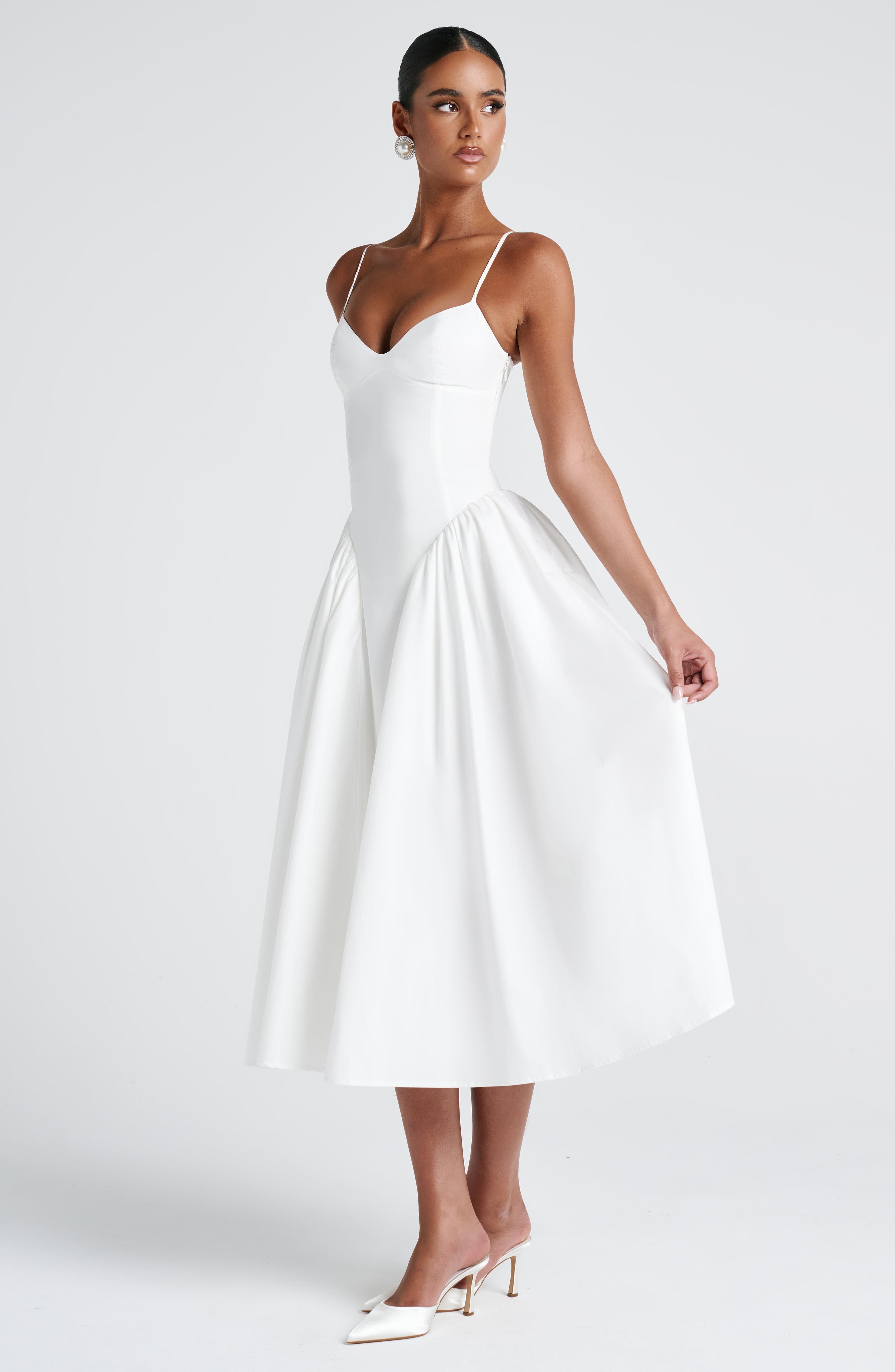 minilena Emerson Midi Dress Ivory
