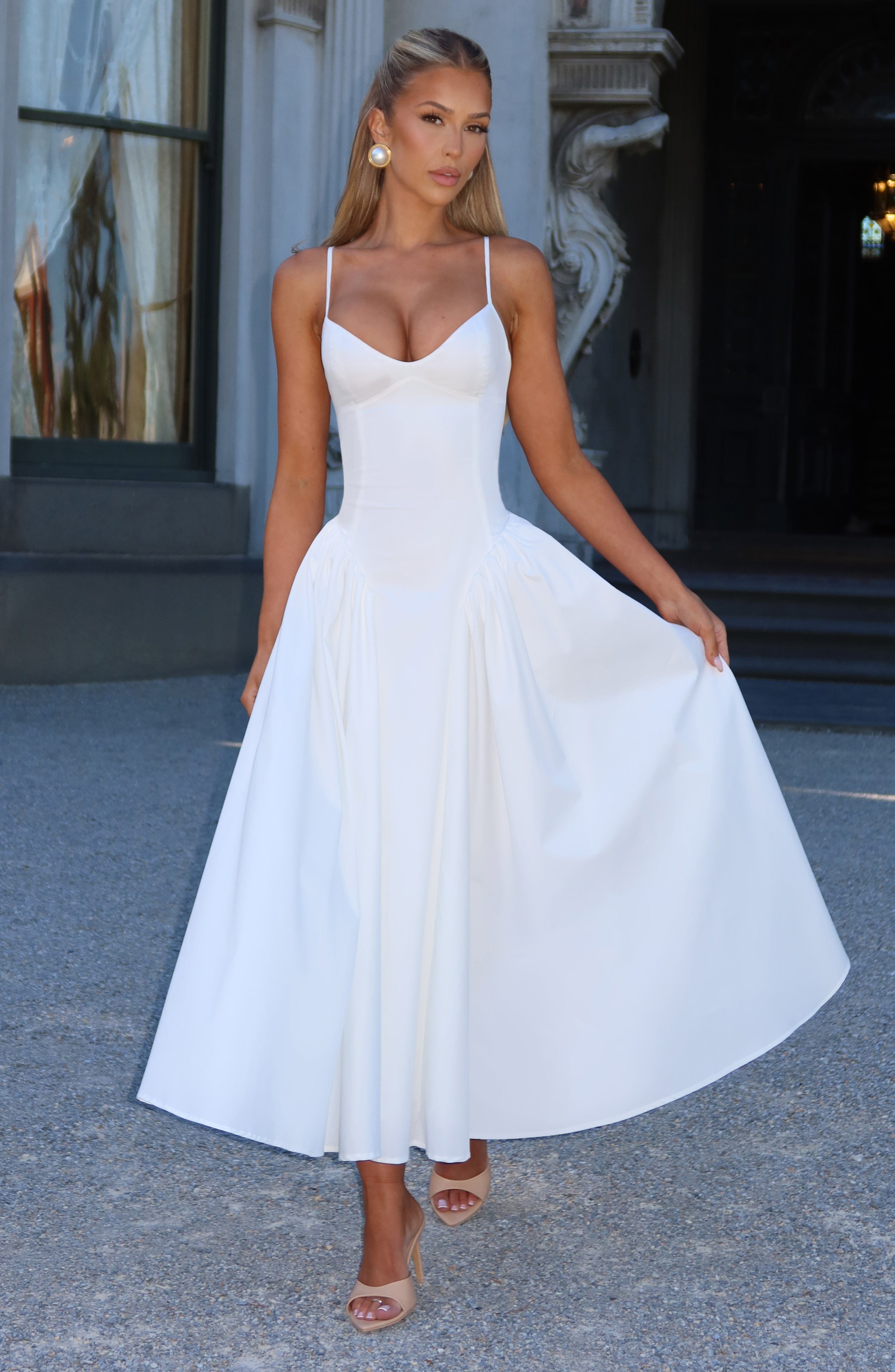 minilena Emerson Midi Dress Ivory