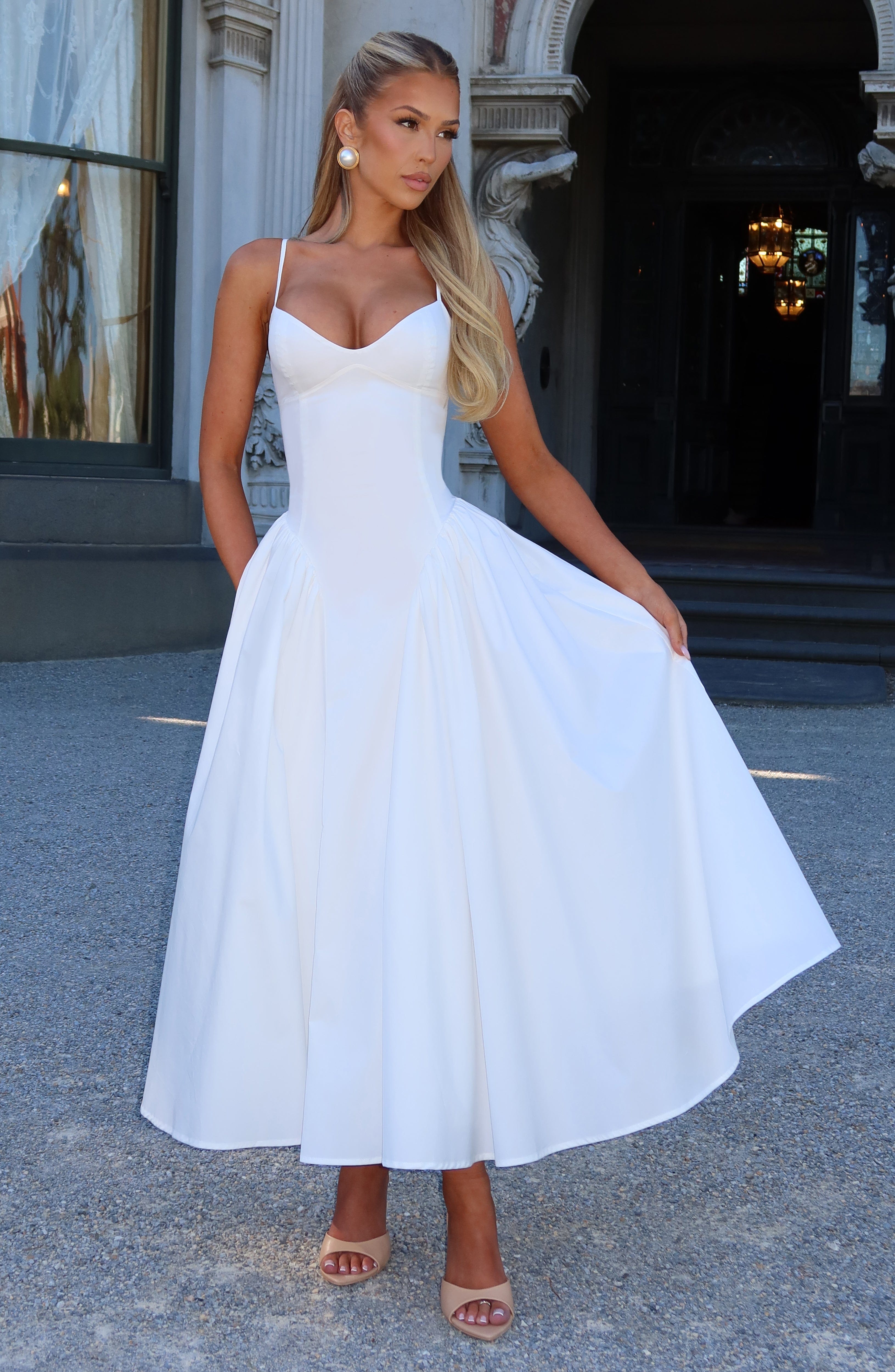 minilena Emerson Midi Dress Ivory