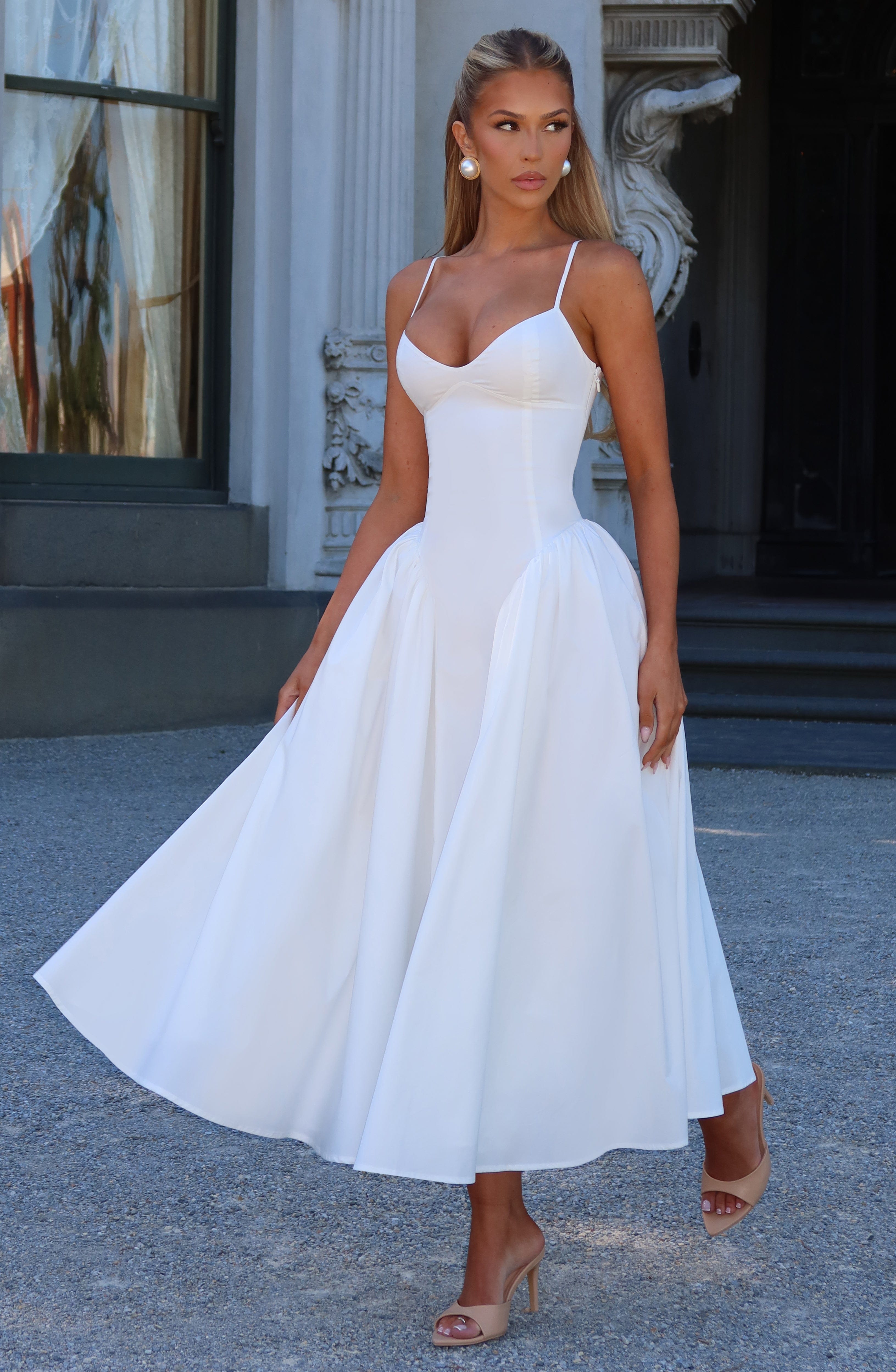 minilena Emerson Midi Dress Ivory