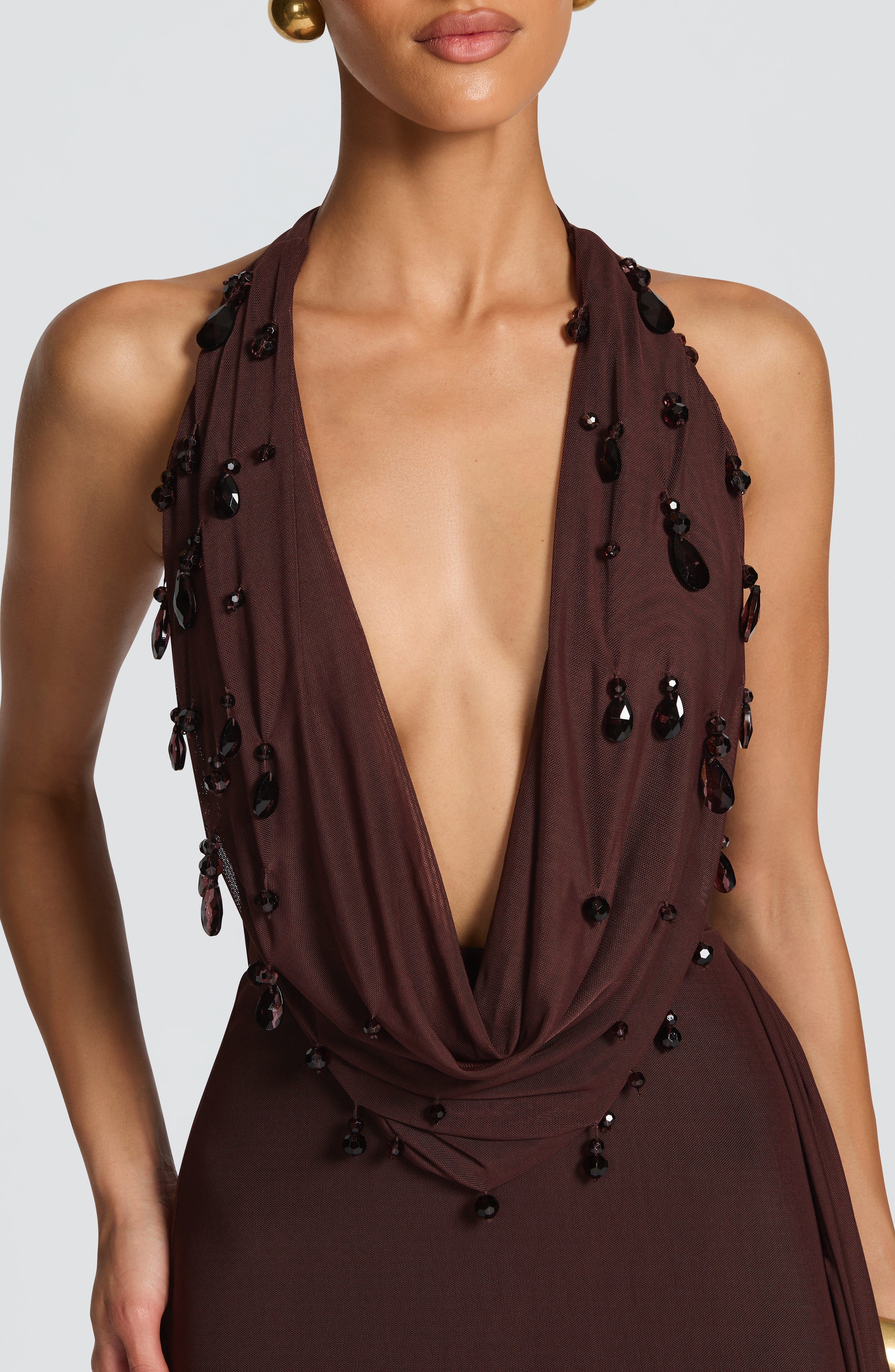 minilena Fabia Maxi Dress Plum Brown