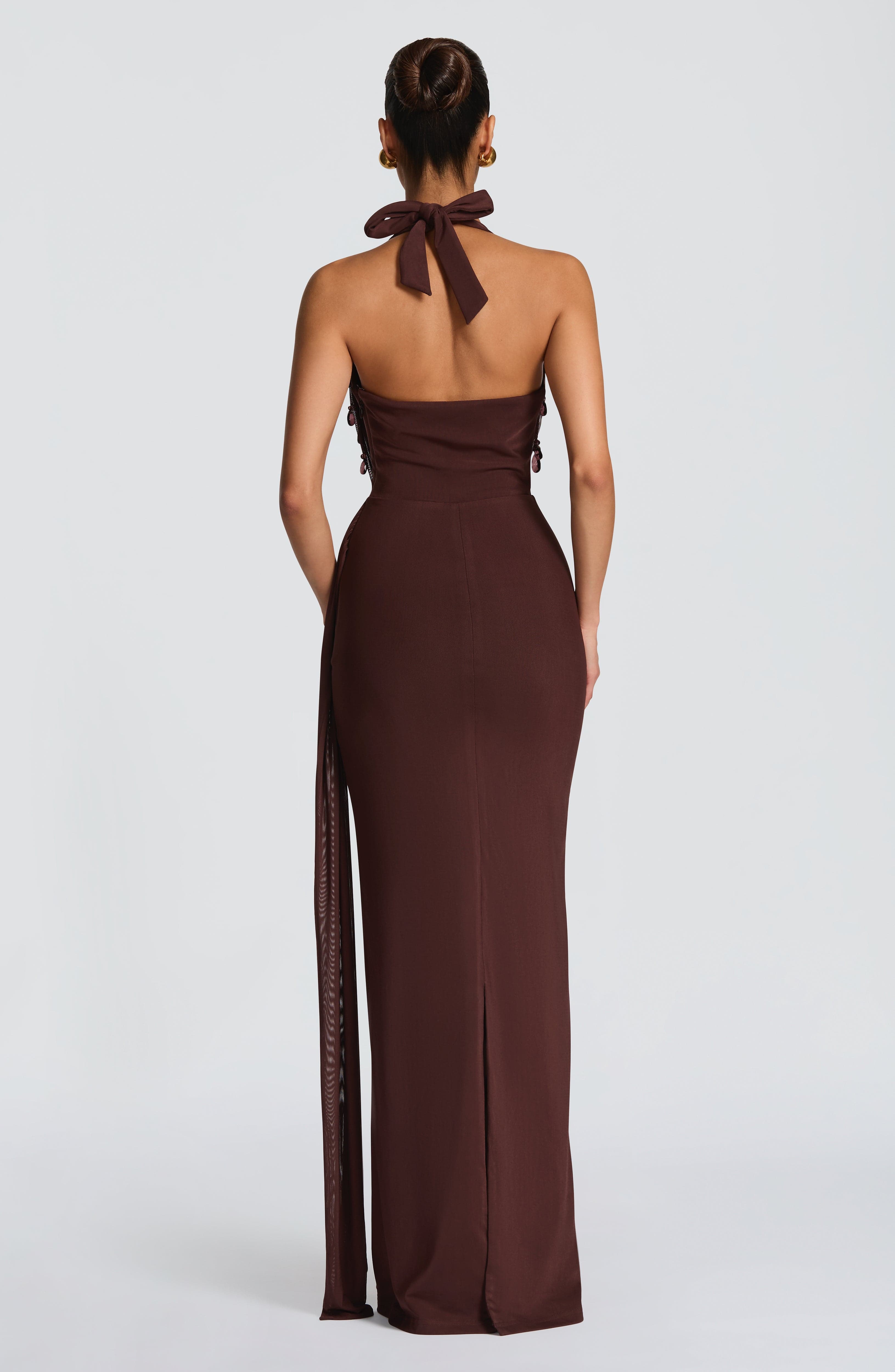 minilena Fabia Maxi Dress Plum Brown