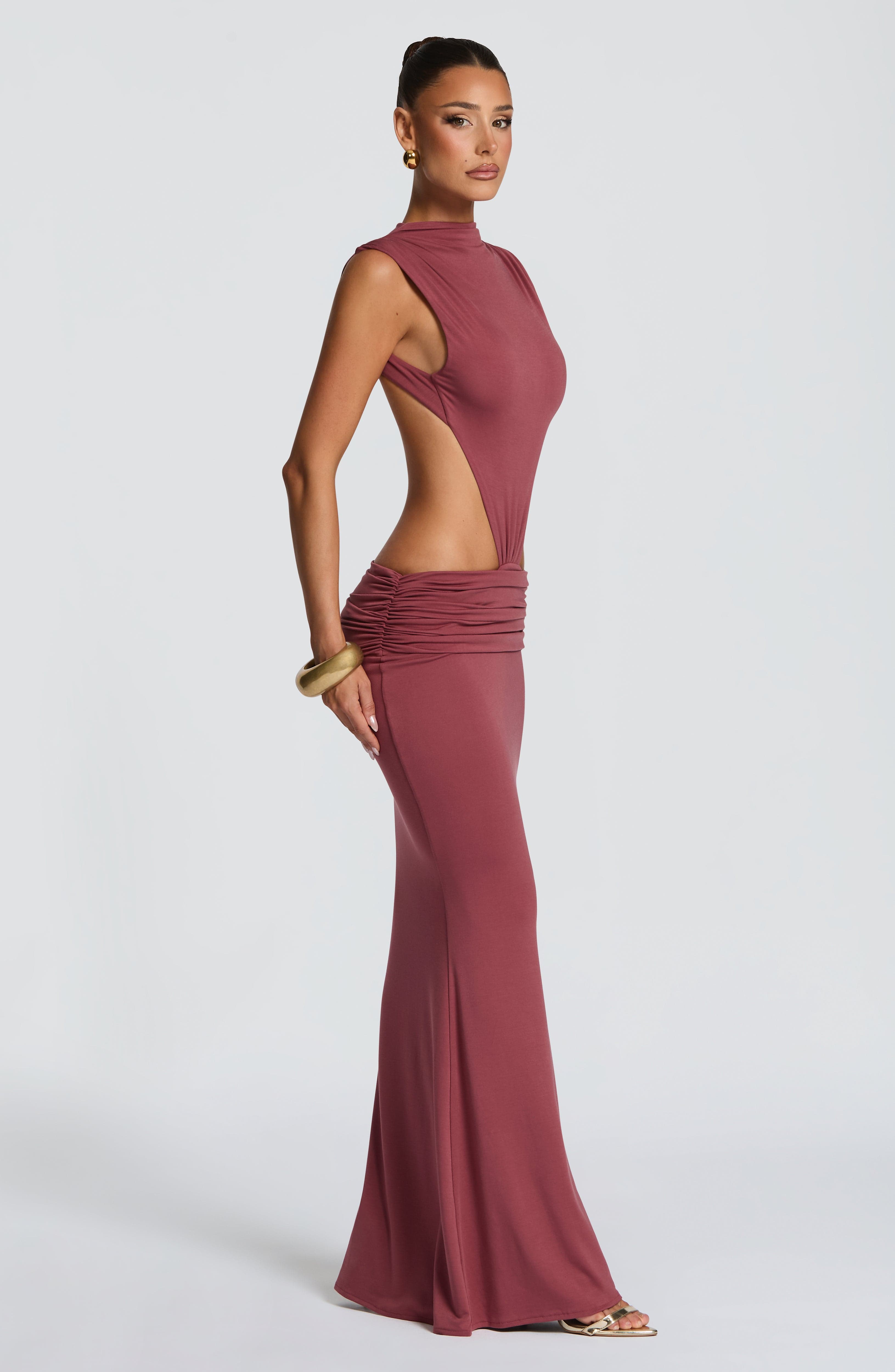 minilena Fenella Maxi Dress Rose Brown