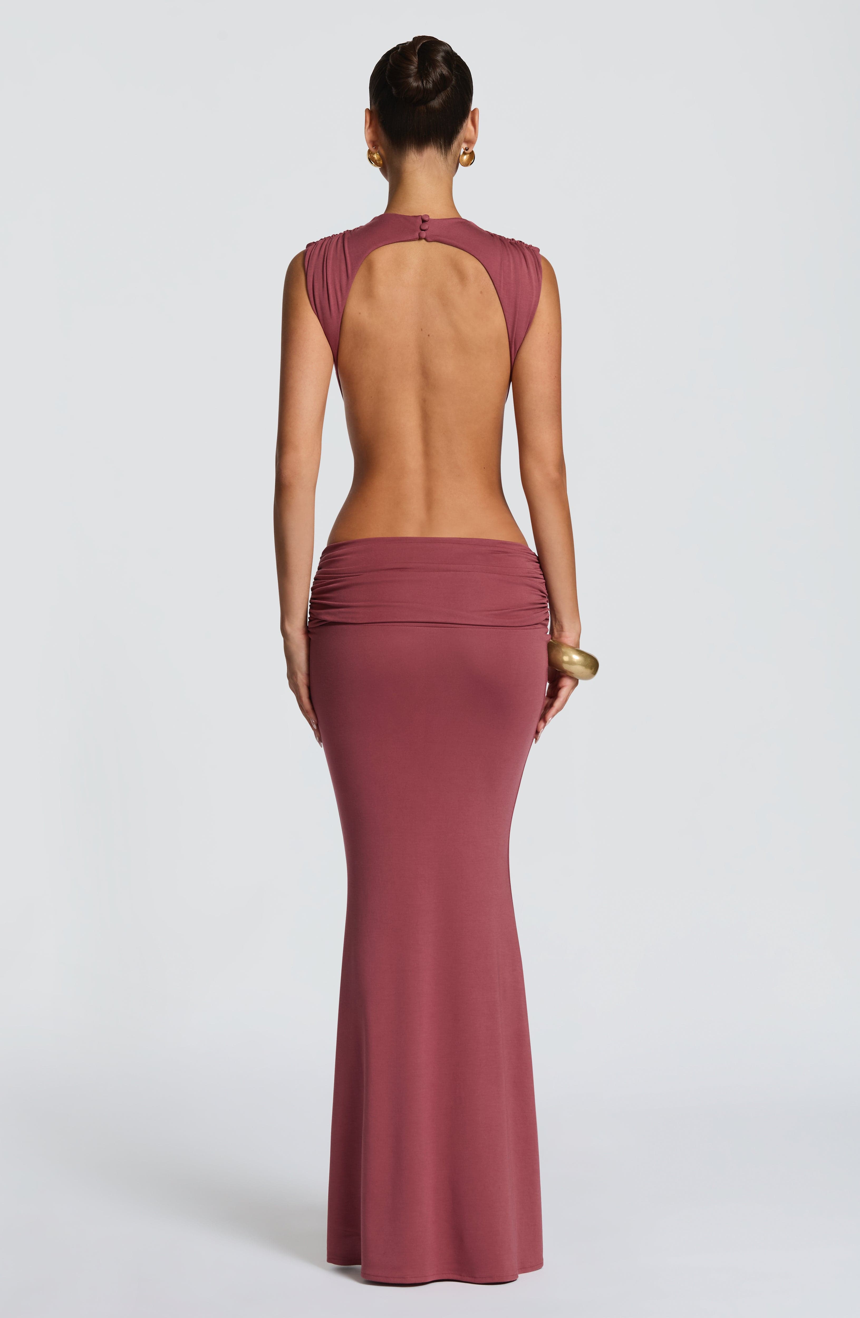 minilena Fenella Maxi Dress Rose Brown