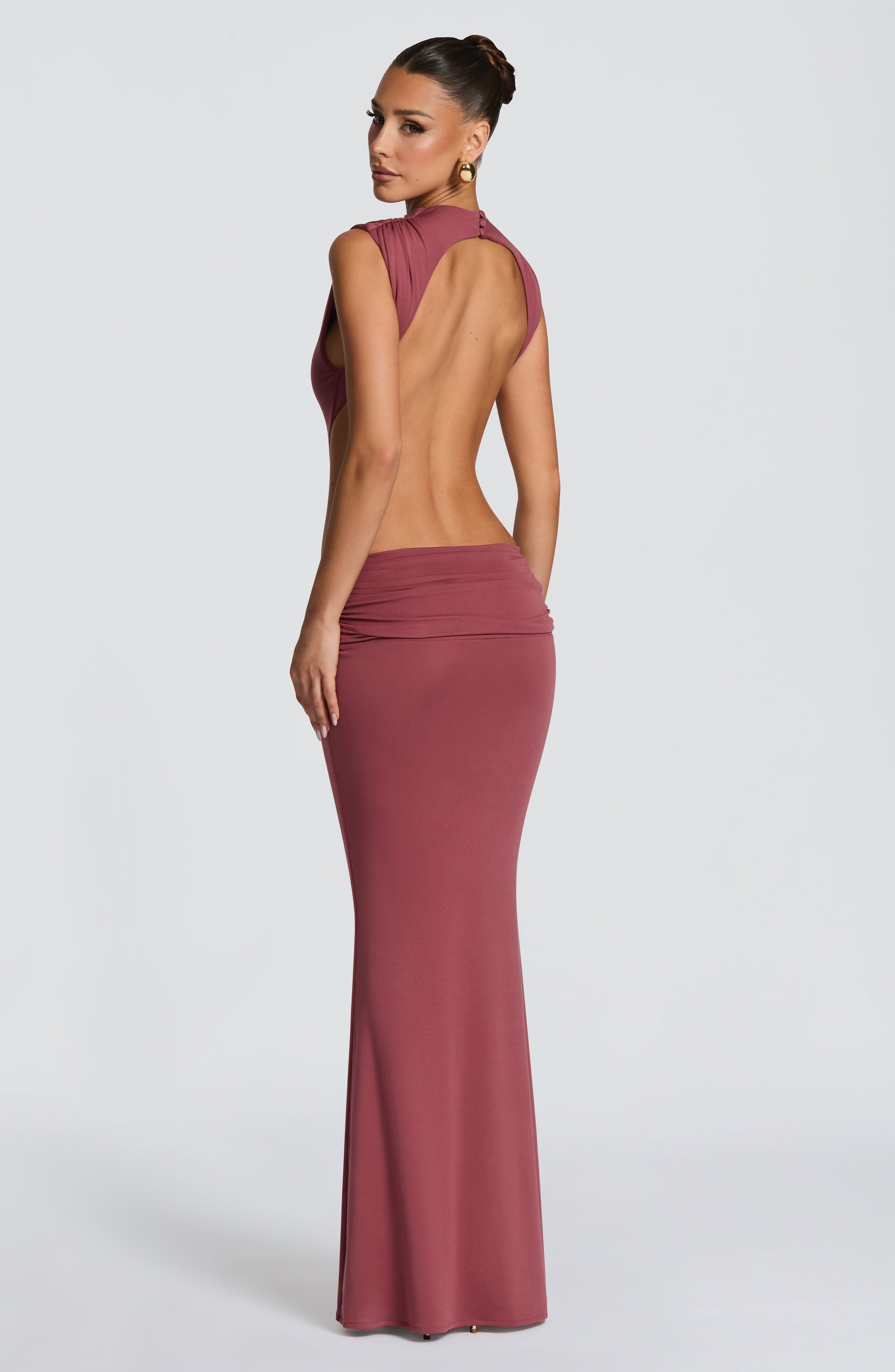 minilena Fenella Maxi Dress Rose Brown