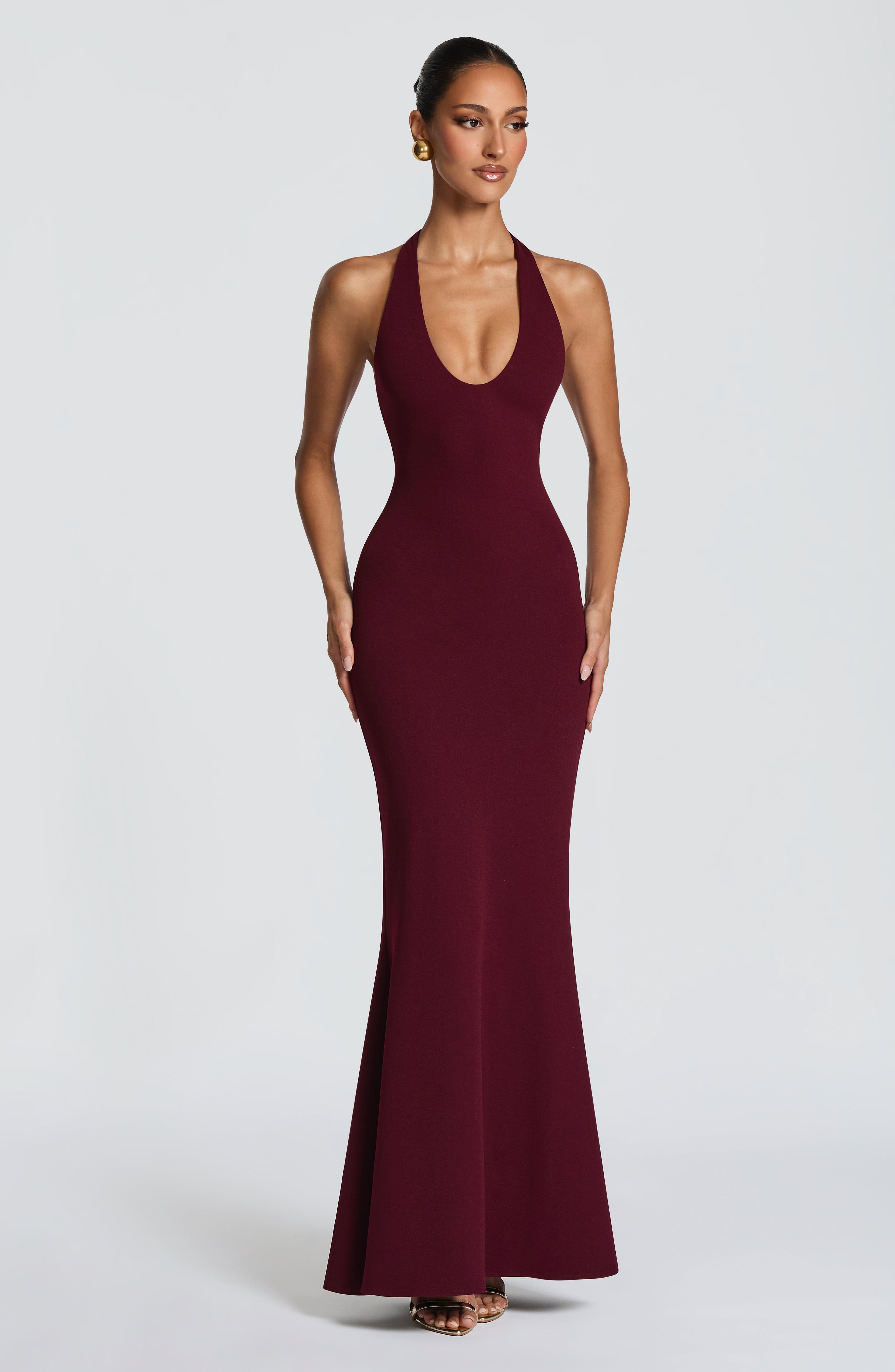 minilena Fern Maxi Dress Cherry Lacquer