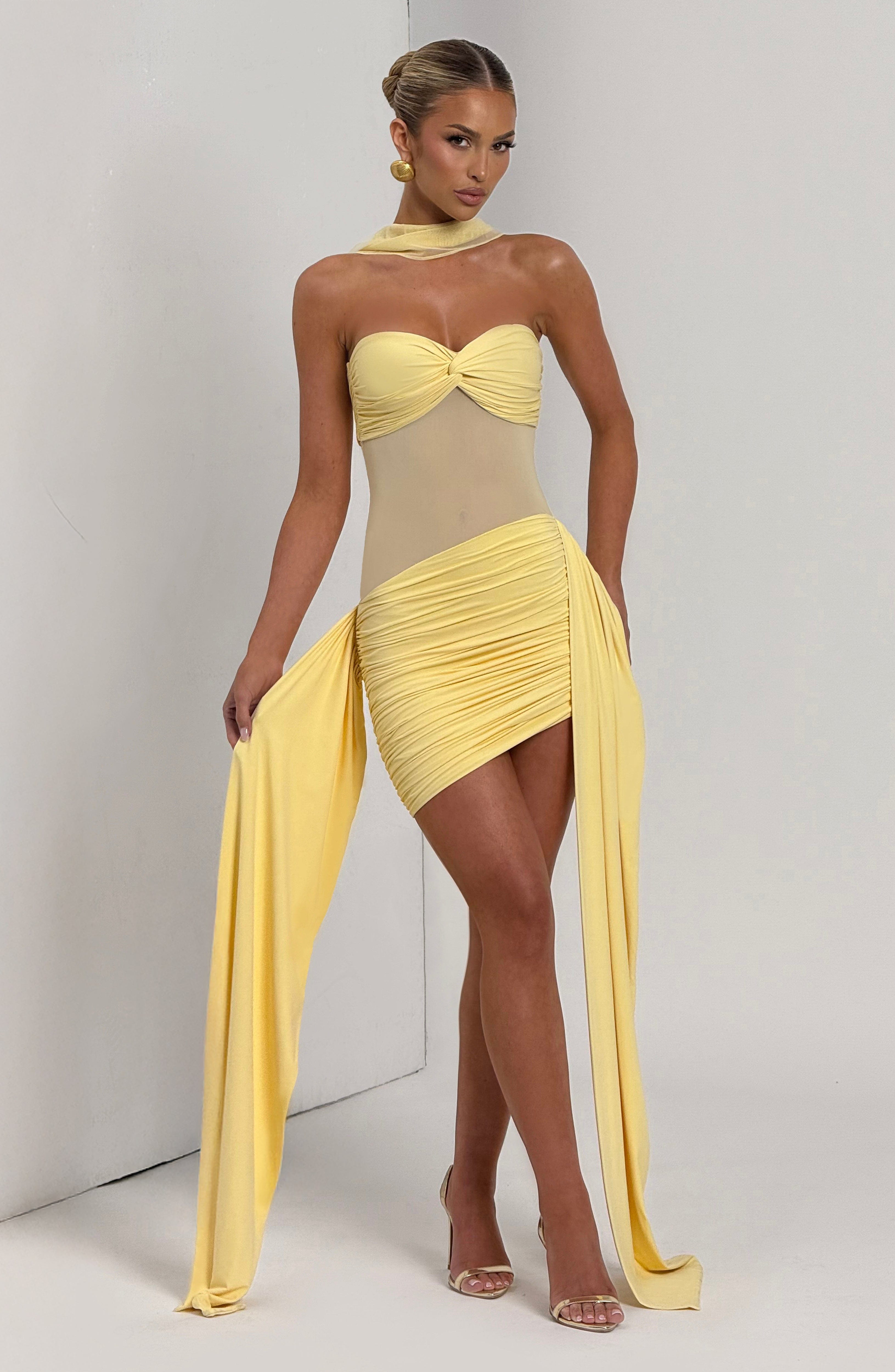minilena Fiorella Mini Dress Lemon