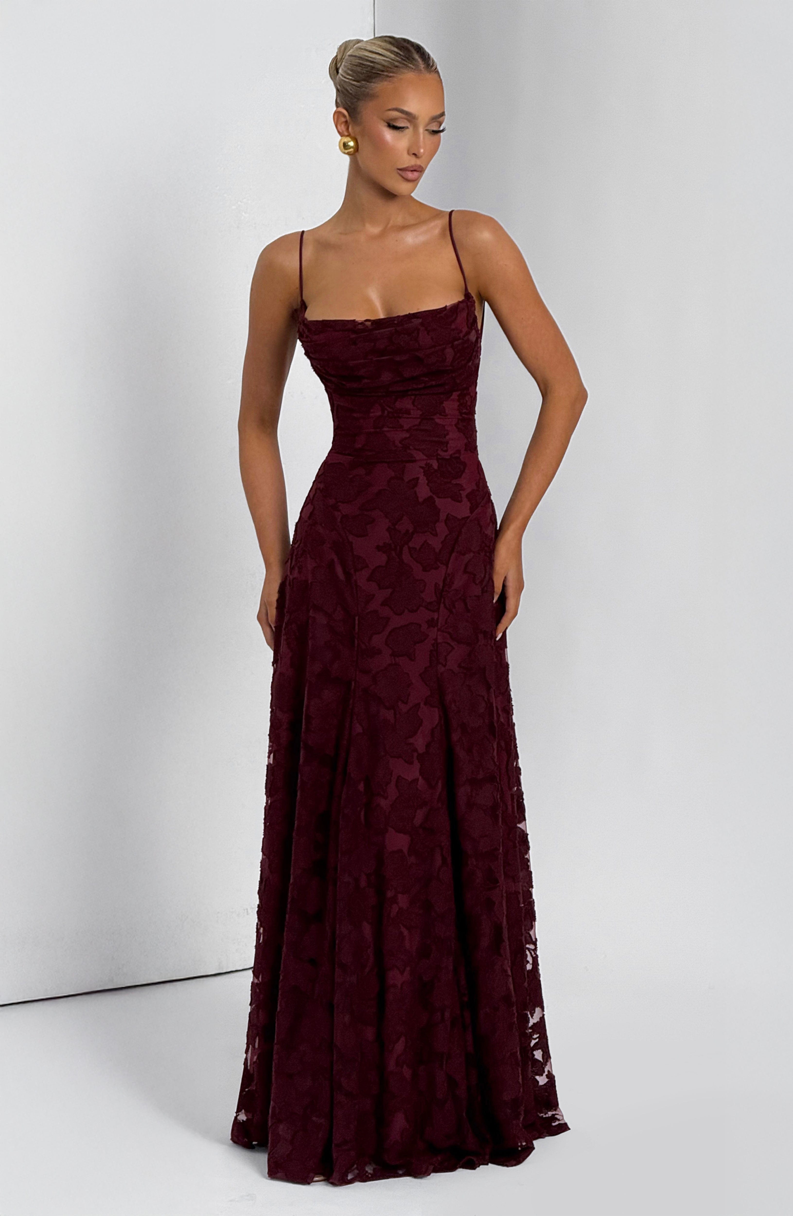 minilena Francis Maxi Dress Cherry Lacquer