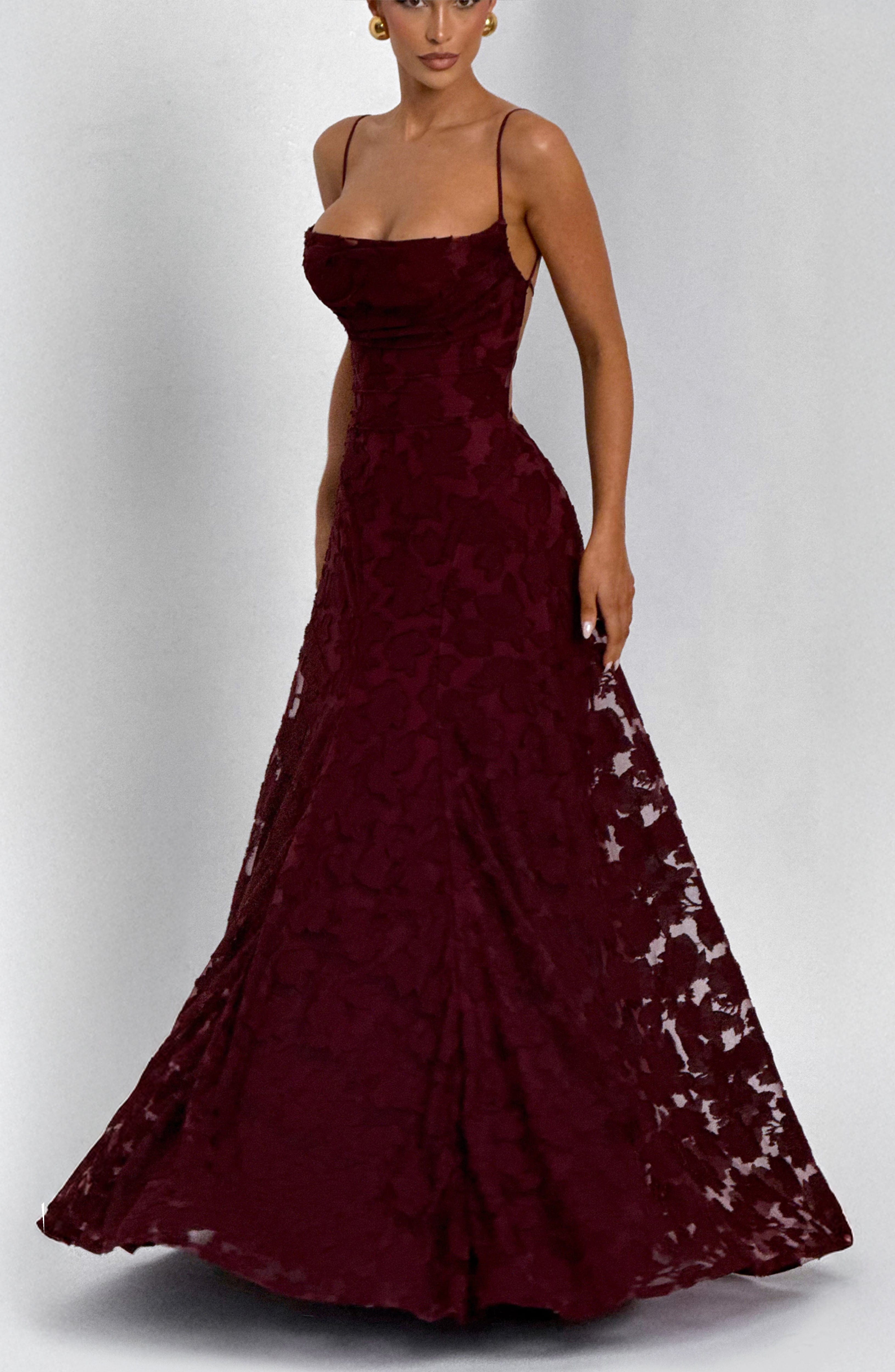 minilena Francis Maxi Dress Cherry Lacquer