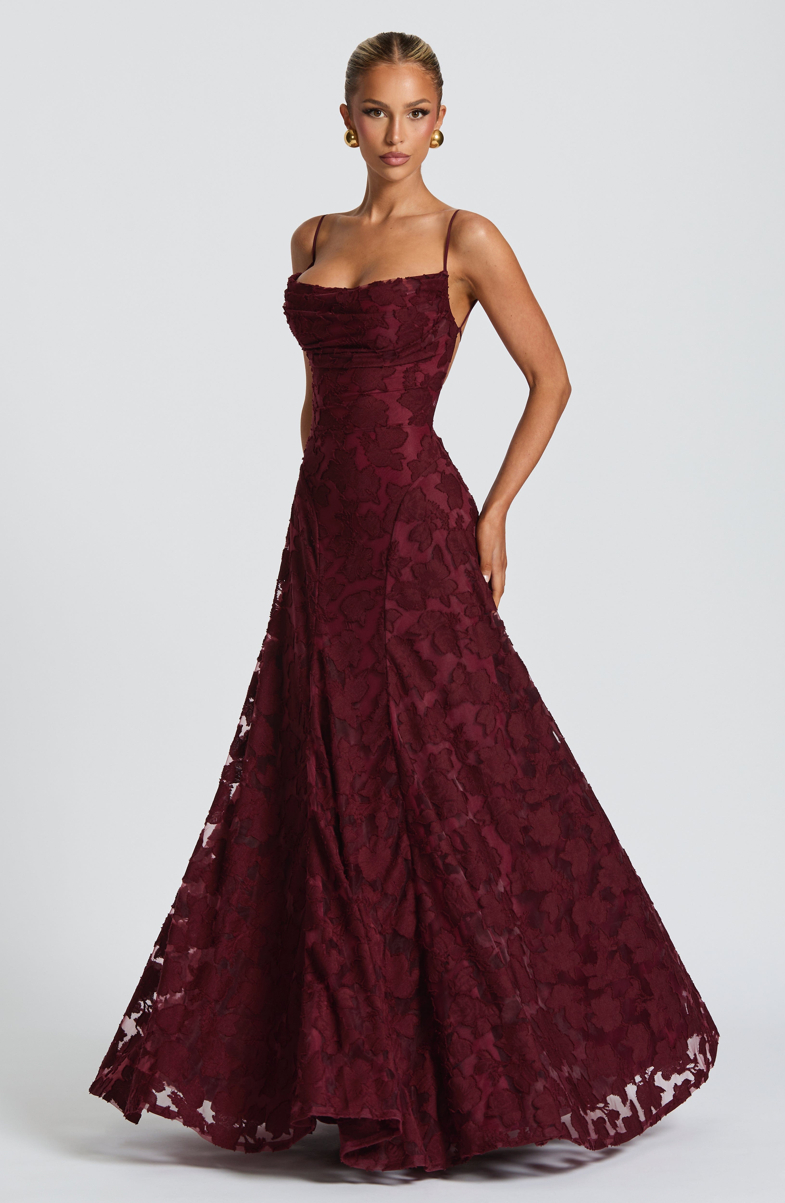 minilena Francis Maxi Dress Cherry Lacquer