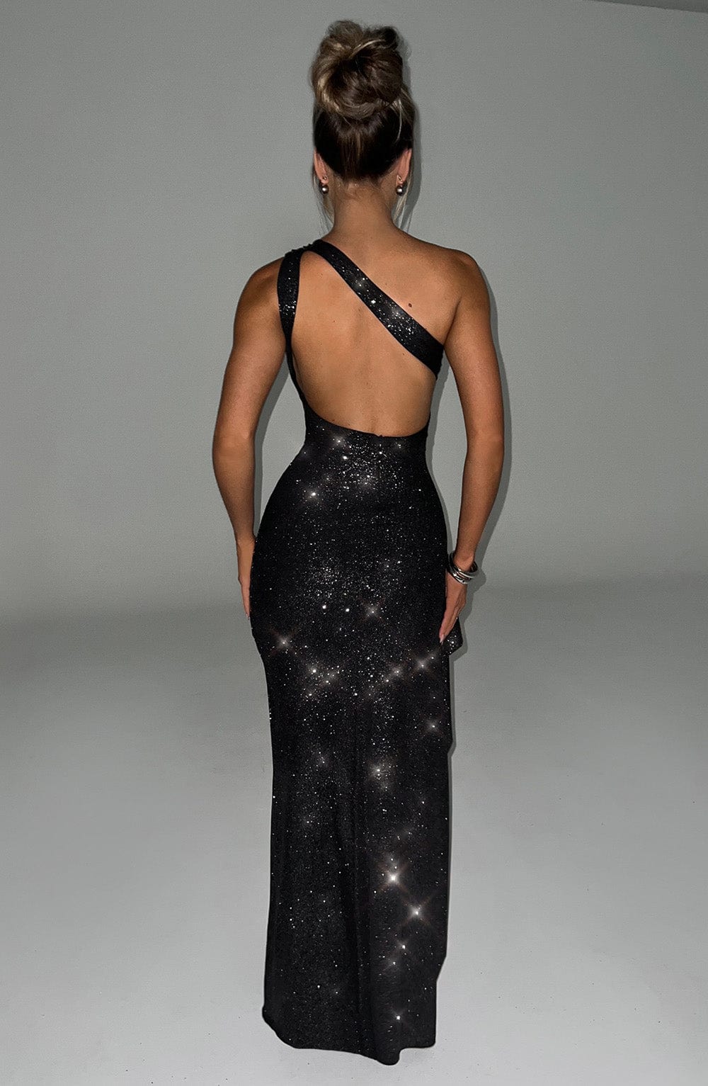 minilena Genevieve Maxi Dress Black Sparkle