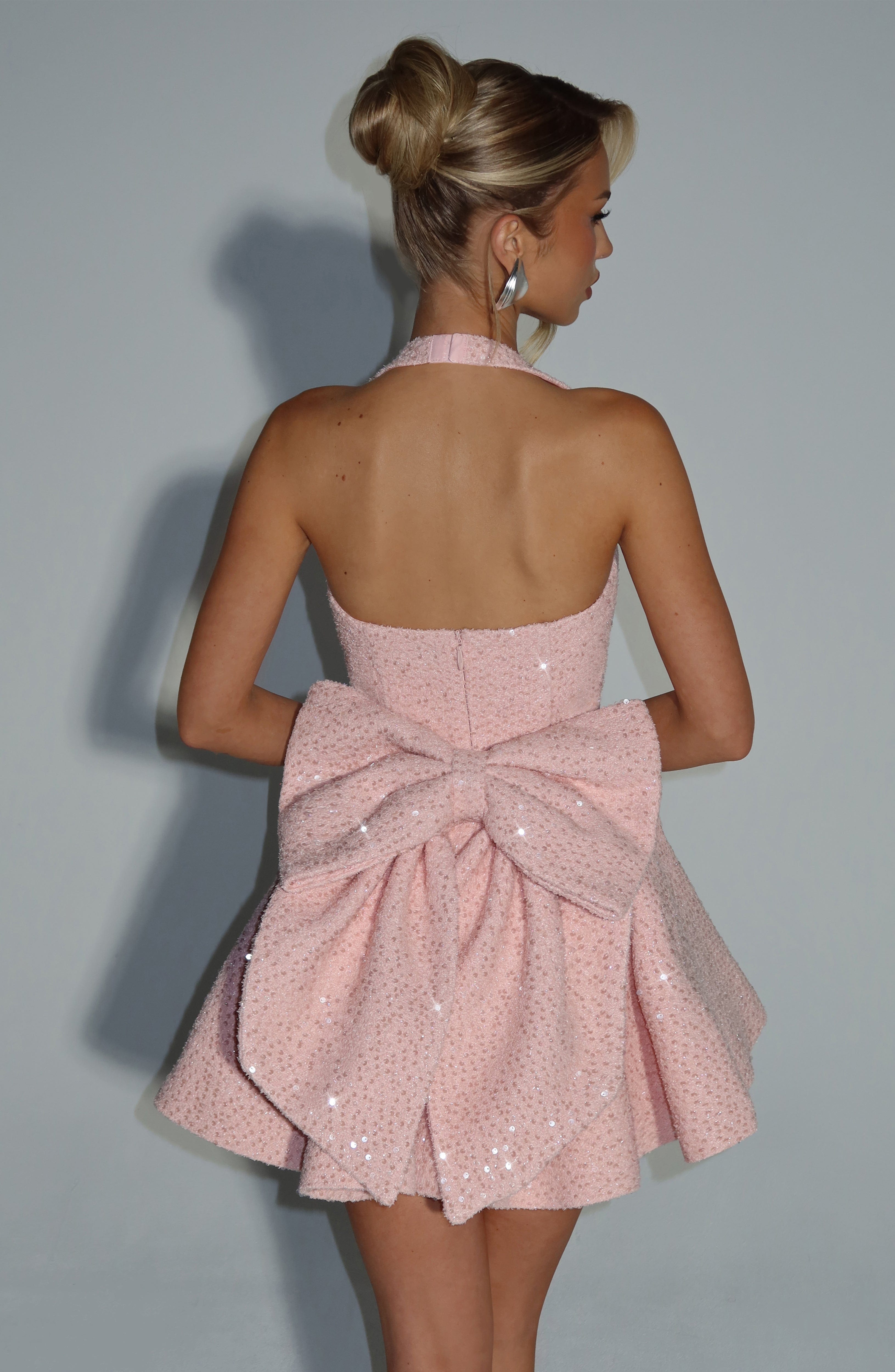 minilena Georgette Mini Dress Blush