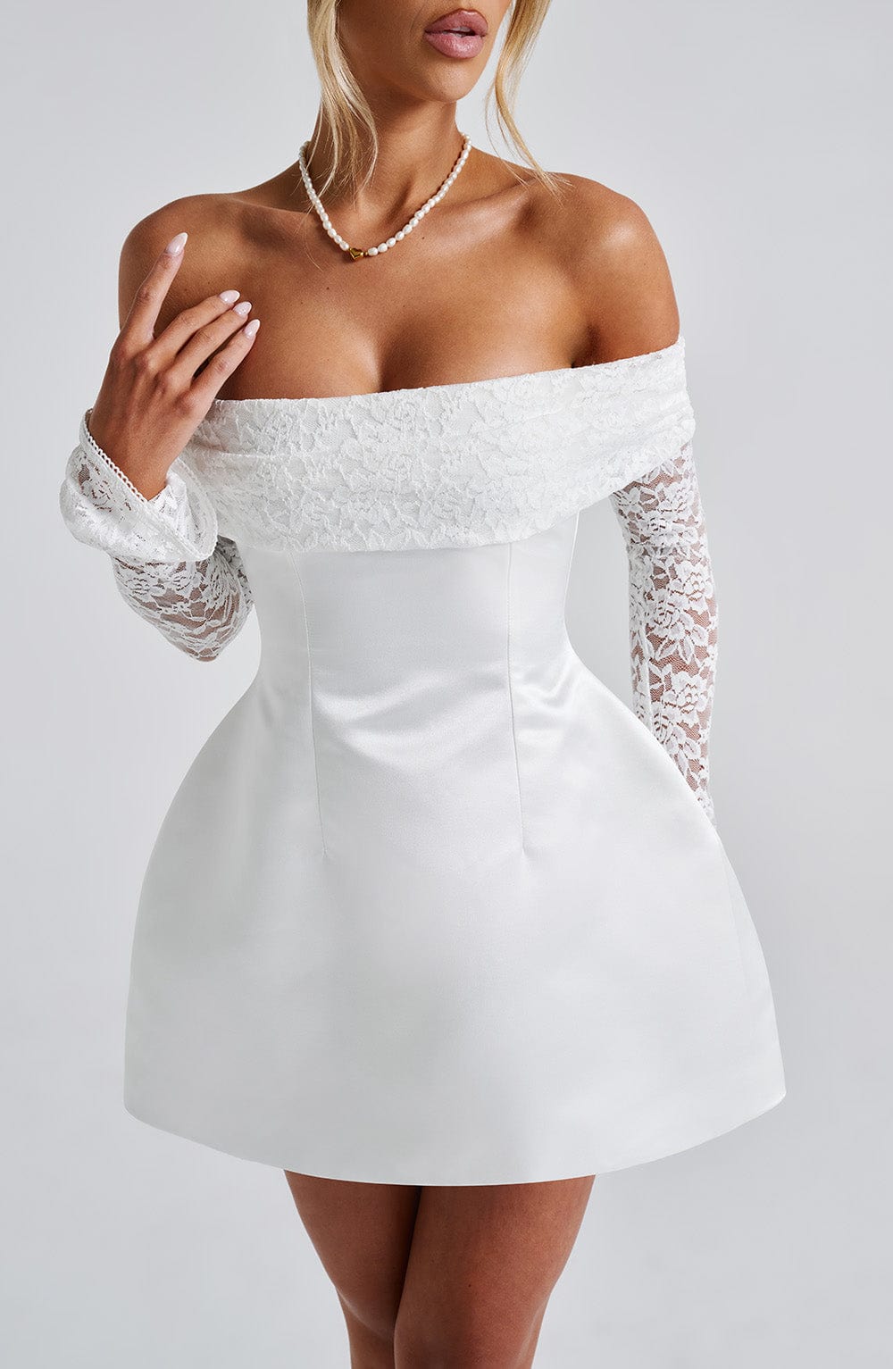 minilena Georgianna Mini Dress Ivory