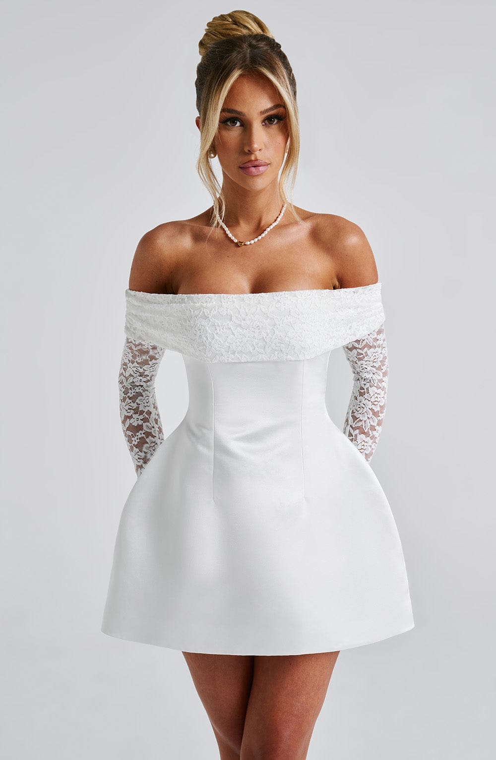 minilena Georgianna Mini Dress Ivory