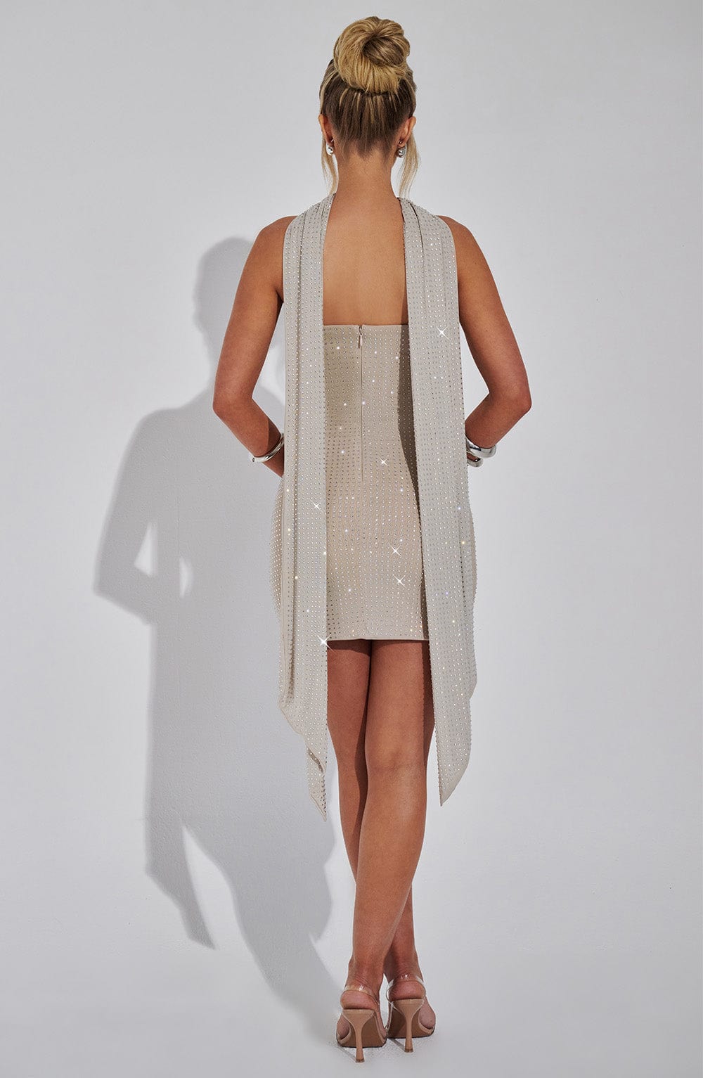minilena Ginni Mini Dress Silver/Nude