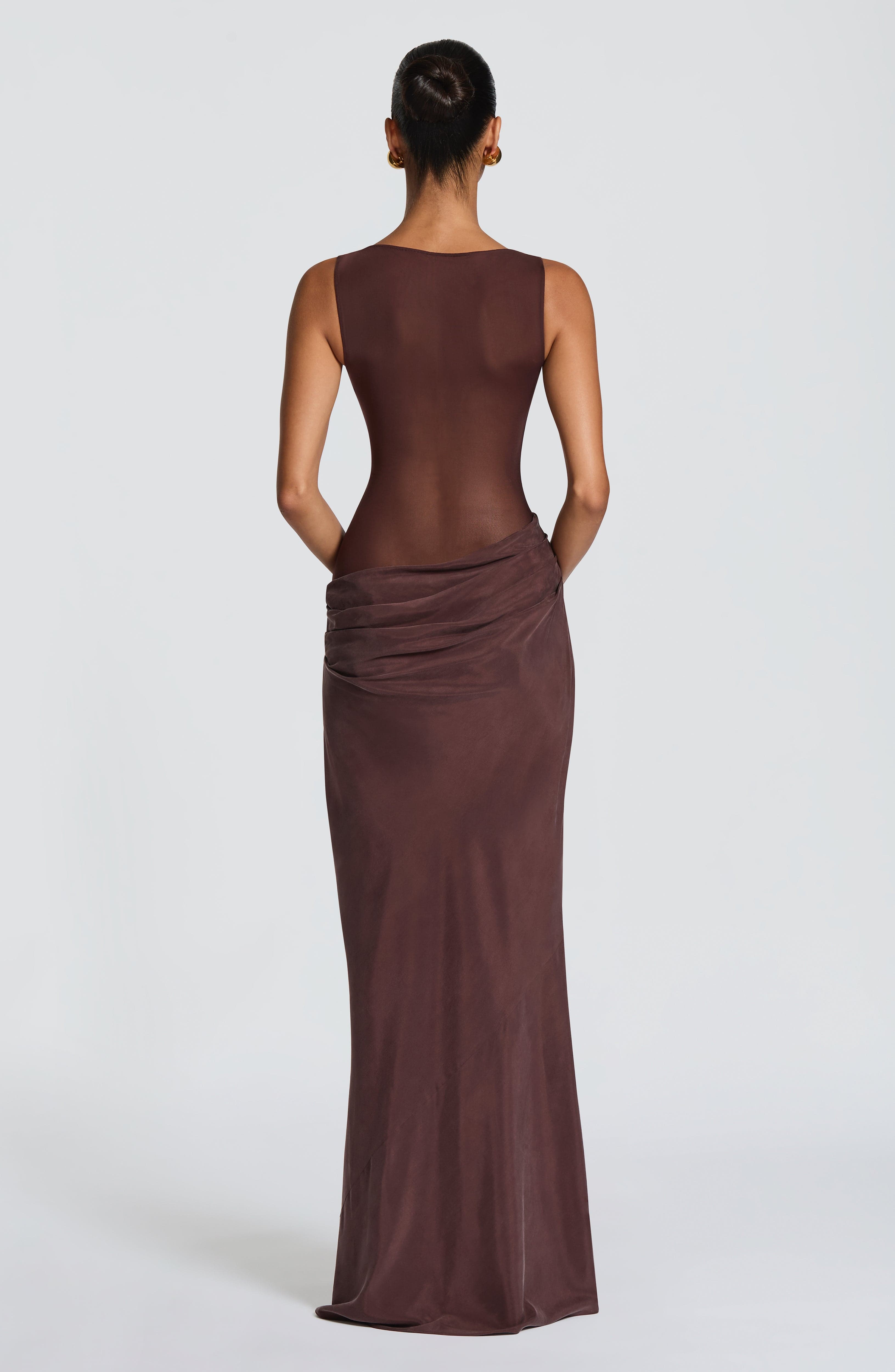 minilena Gracelyn Maxi Dress Plum Brown