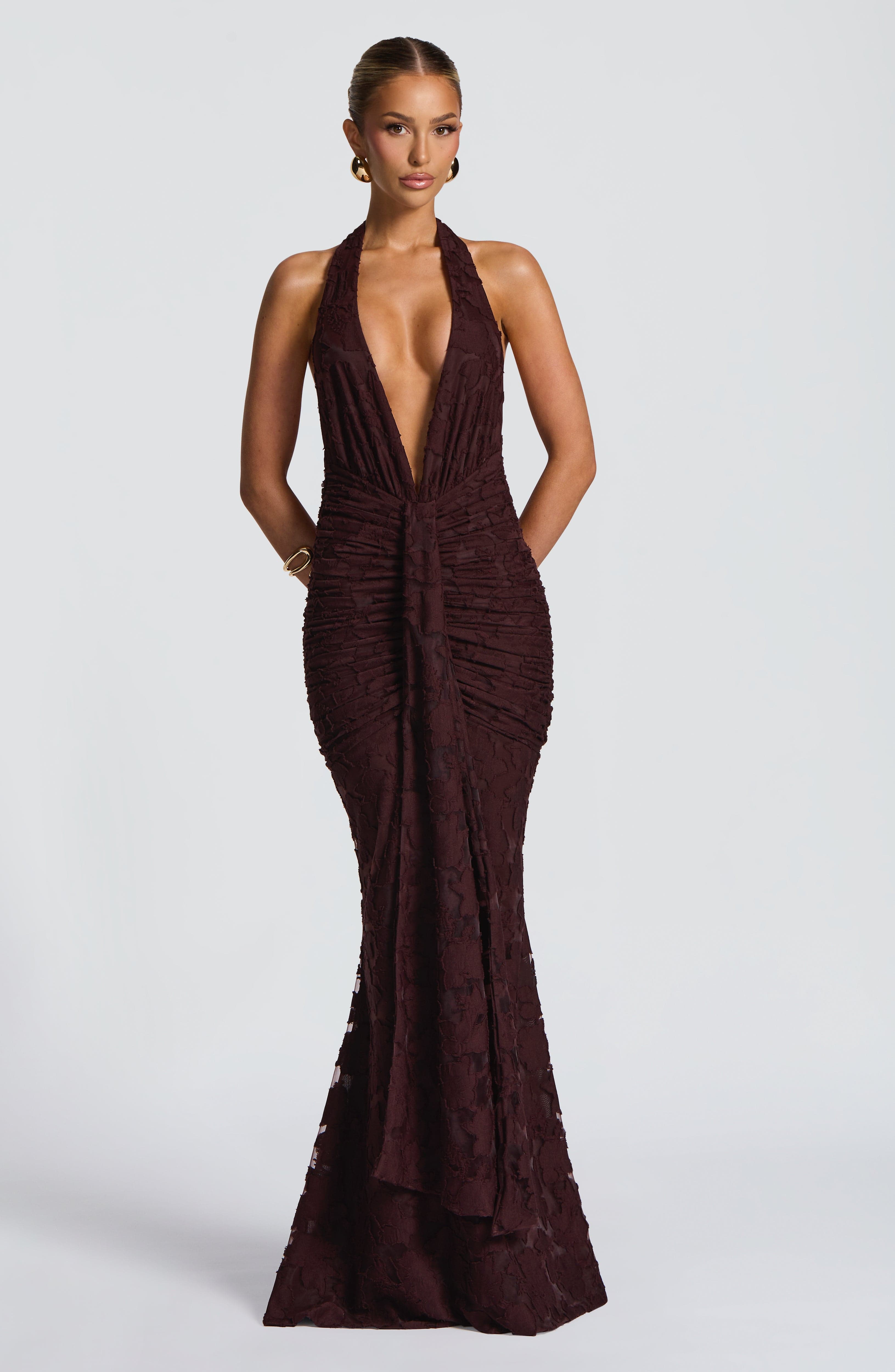minilena Guinevere Maxi Dress Plum Brown