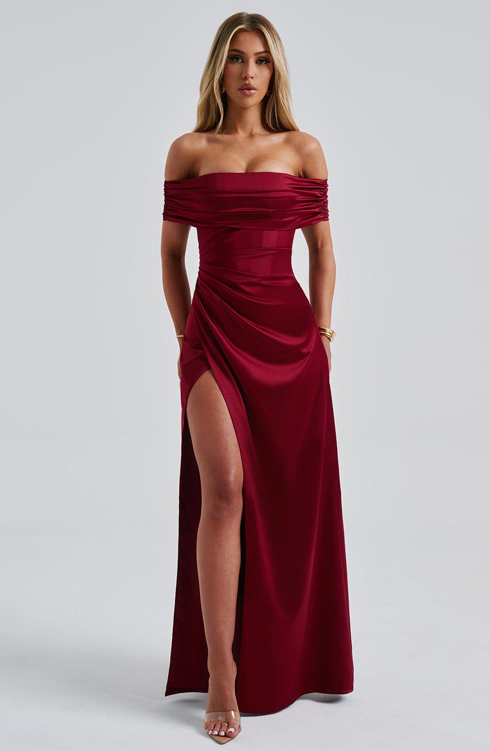 minilena Gwendolyn Maxi Dress Burgundy