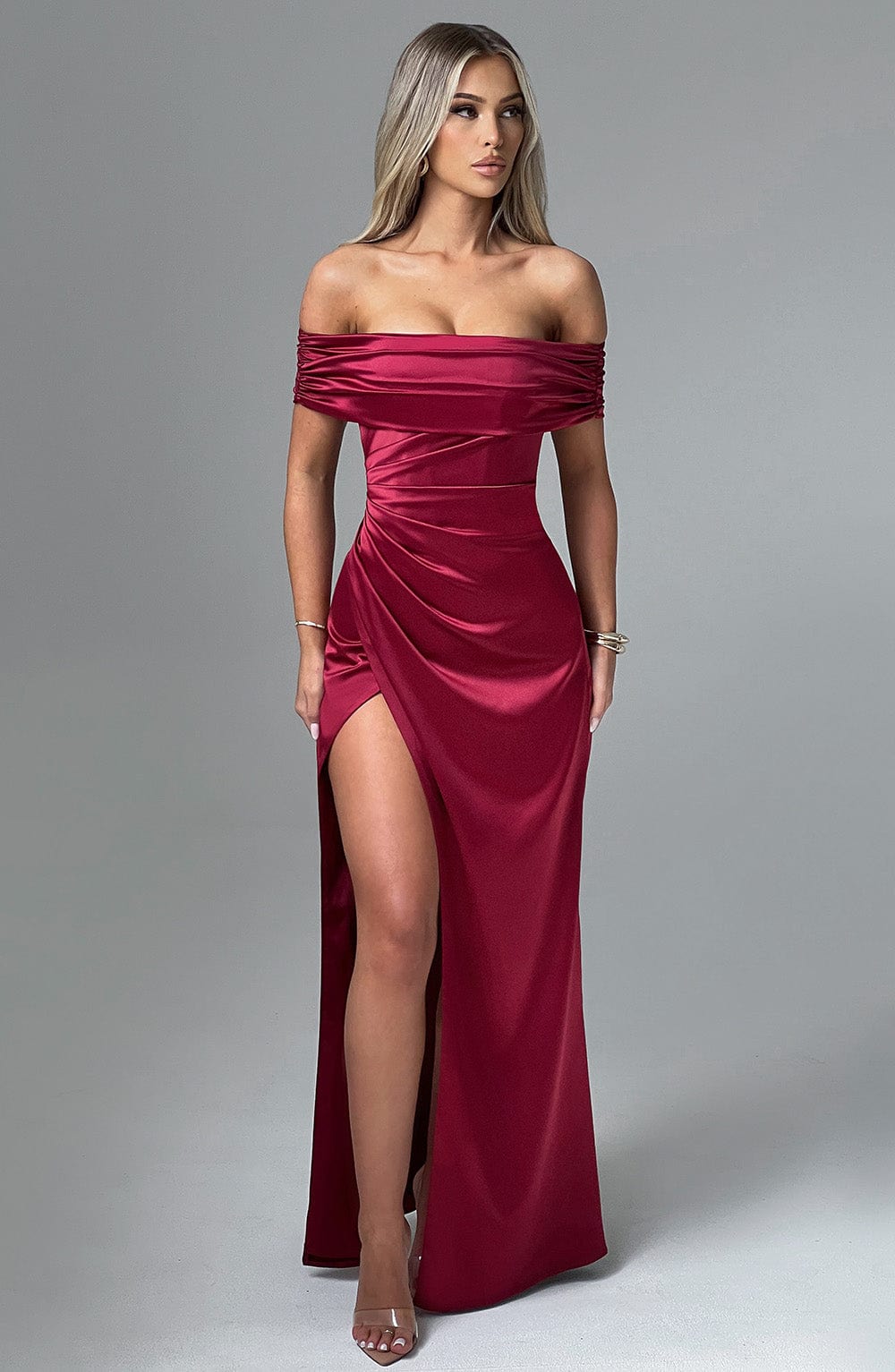 minilena Gwendolyn Maxi Dress Burgundy