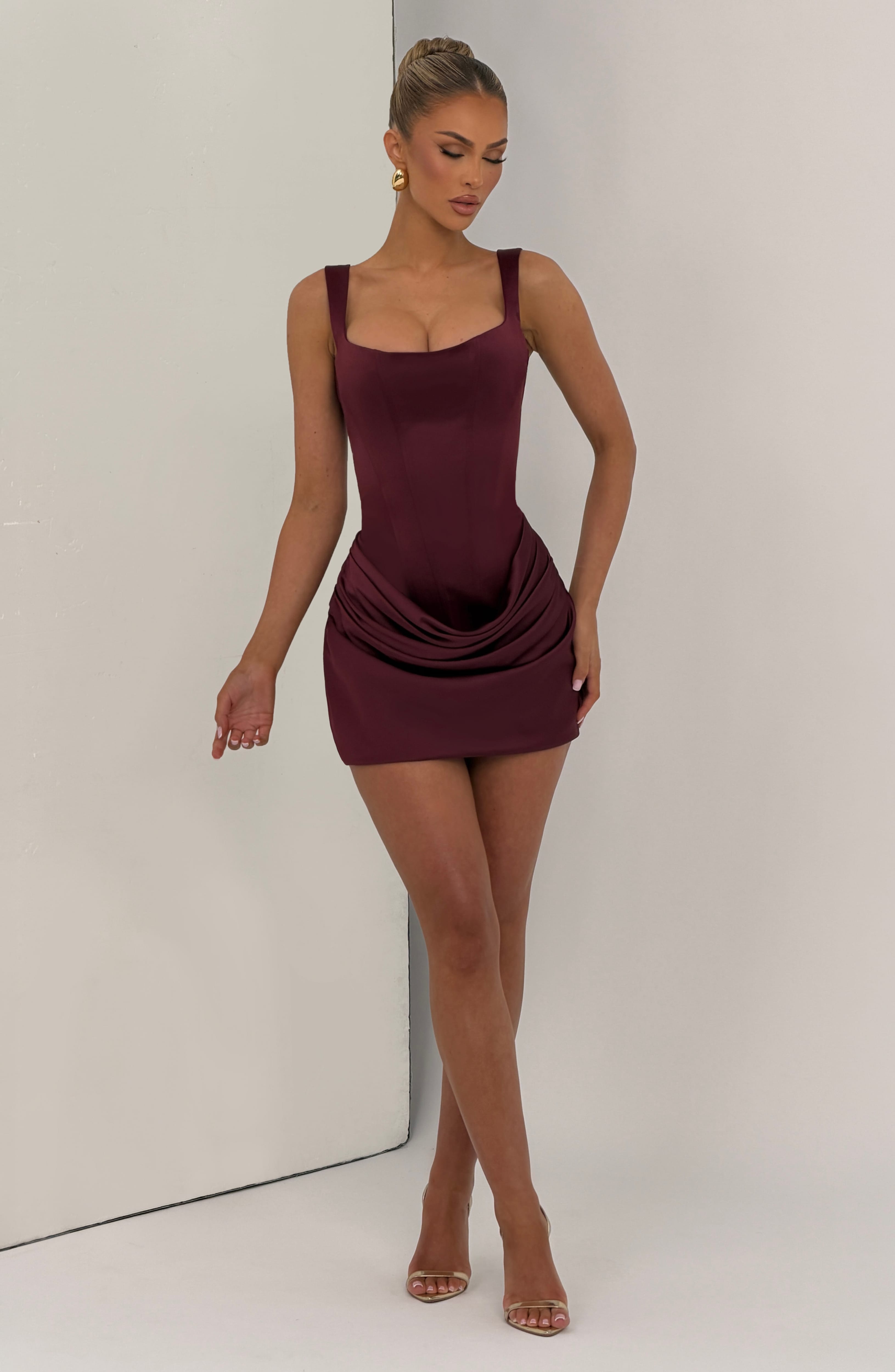 minilena Imogen Mini Dress Cherry Lacquer