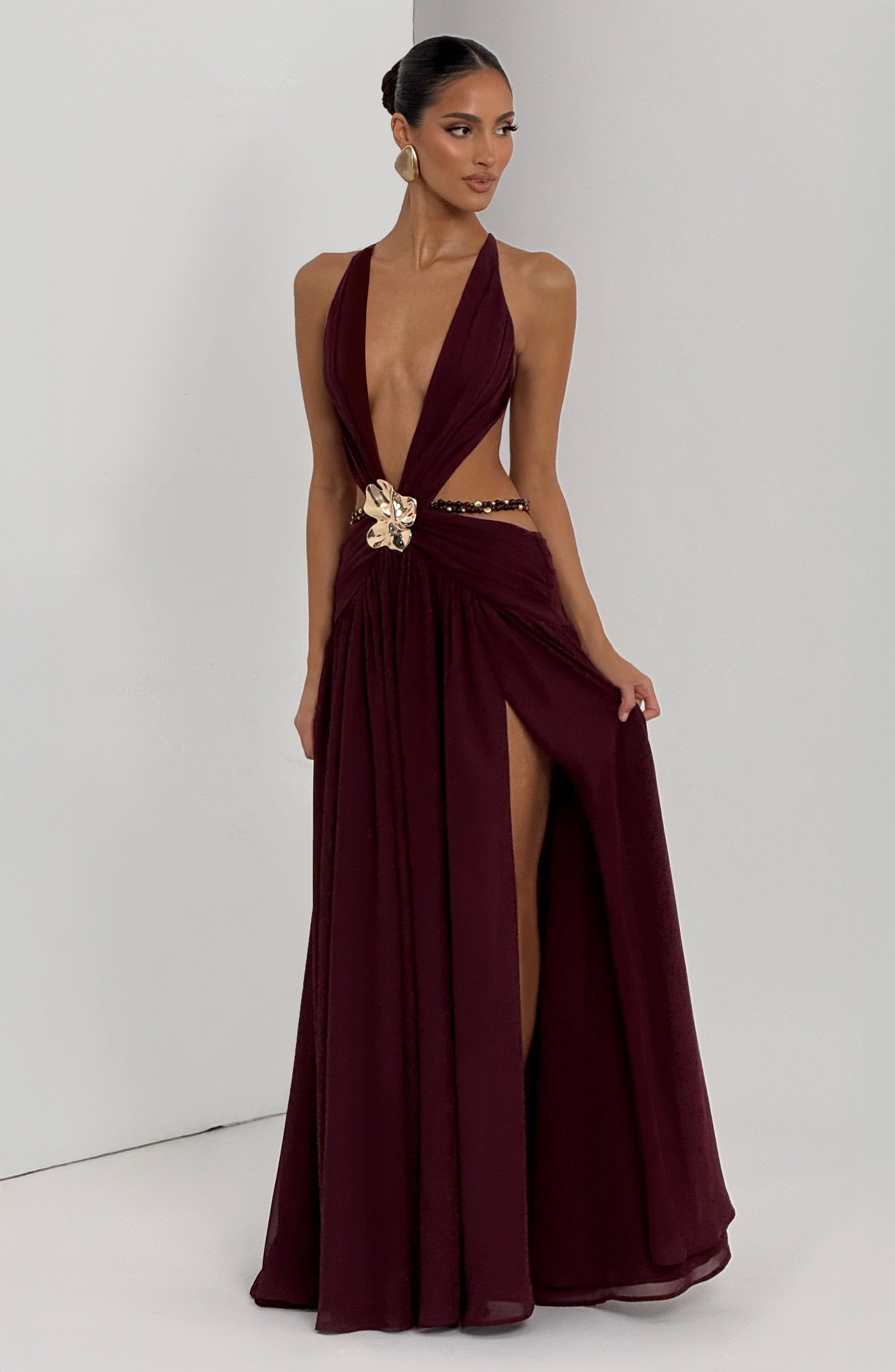 minilena Indianna Maxi Dress Cherry Lacquer