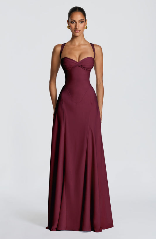 minilena Irie Maxi Dress Cherry Lacquer