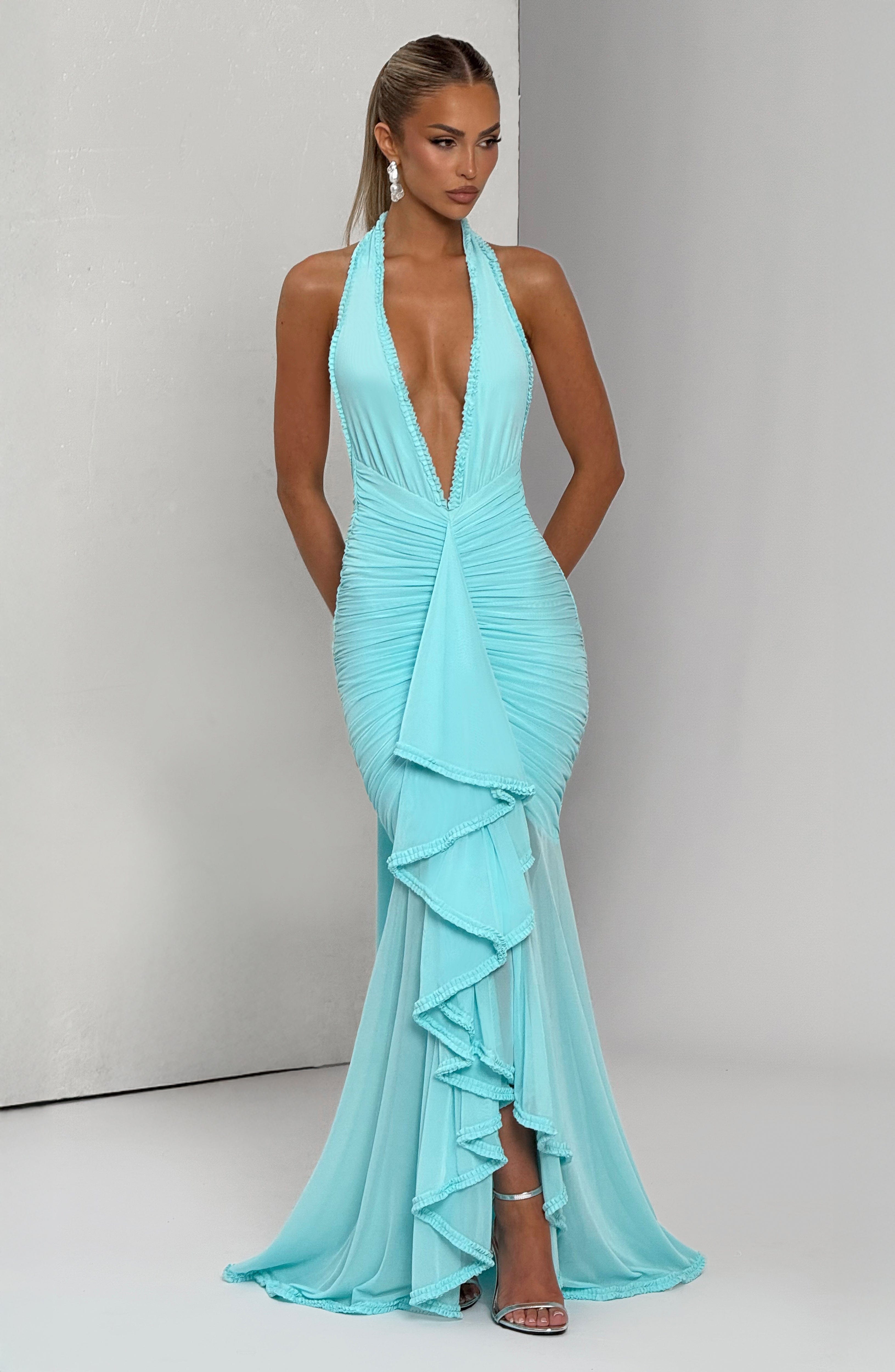 minilena Janessa Maxi Dress Aqua