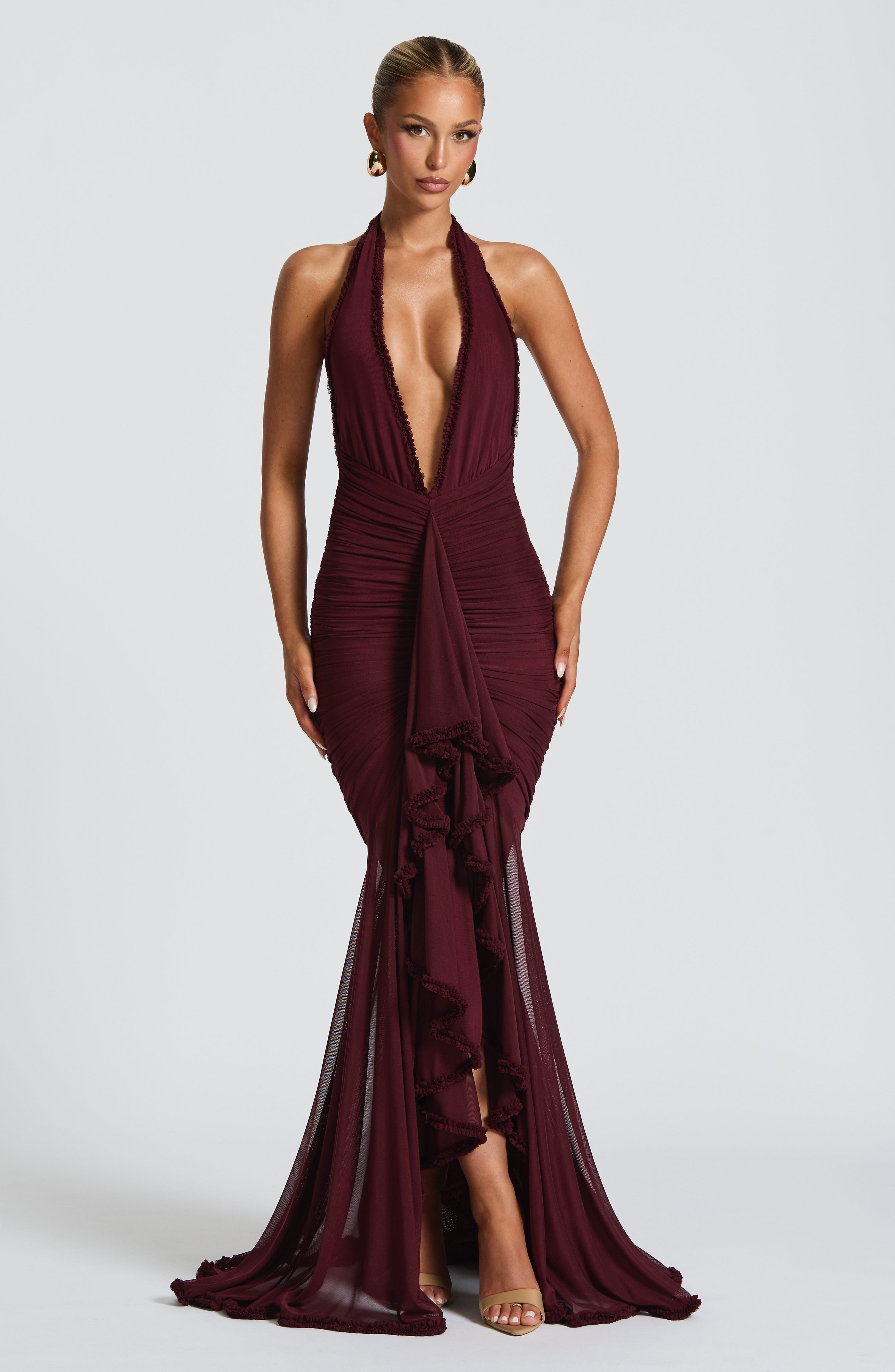 minilena Janessa Maxi Dress Cherry Lacquer