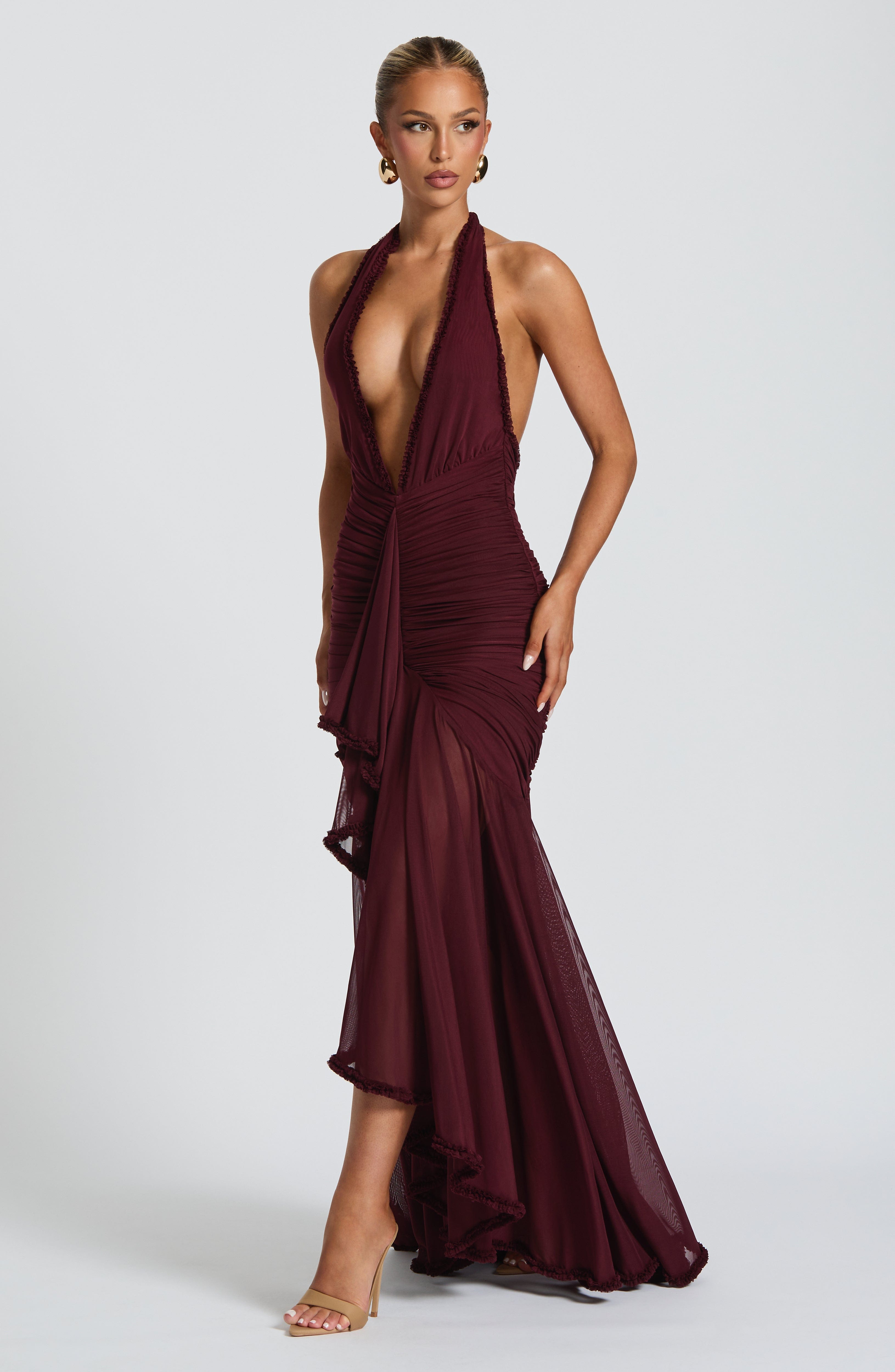 minilena Janessa Maxi Dress Cherry Lacquer