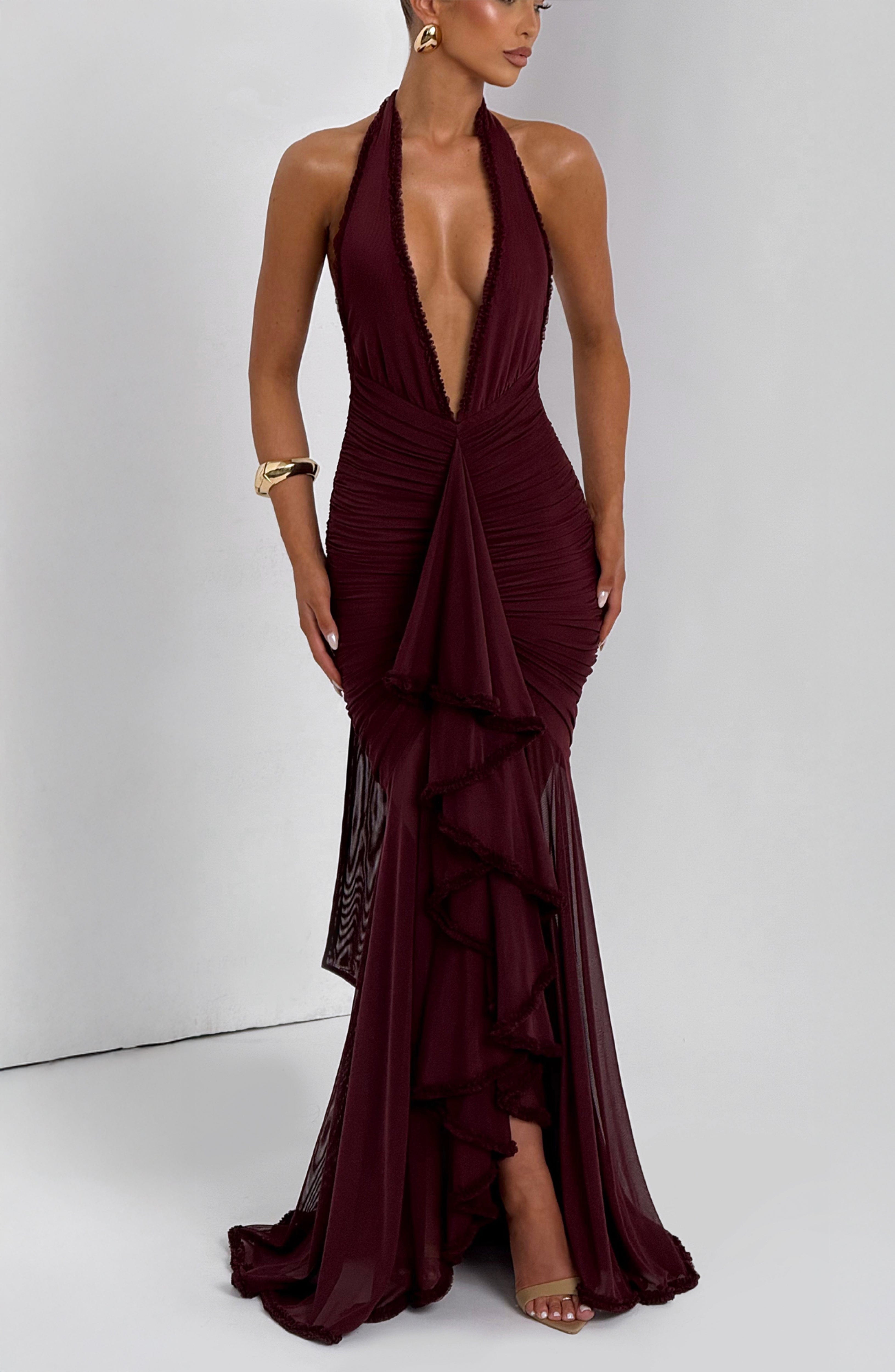 minilena Janessa Maxi Dress Cherry Lacquer