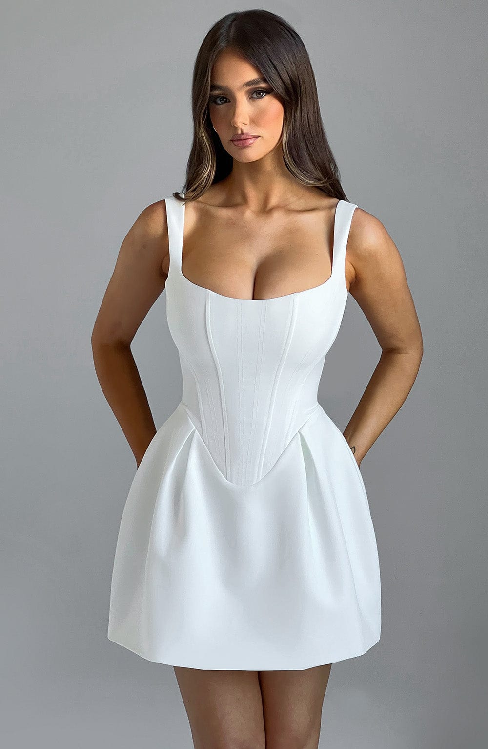 minilena Janiyah Mini Dress Ivory