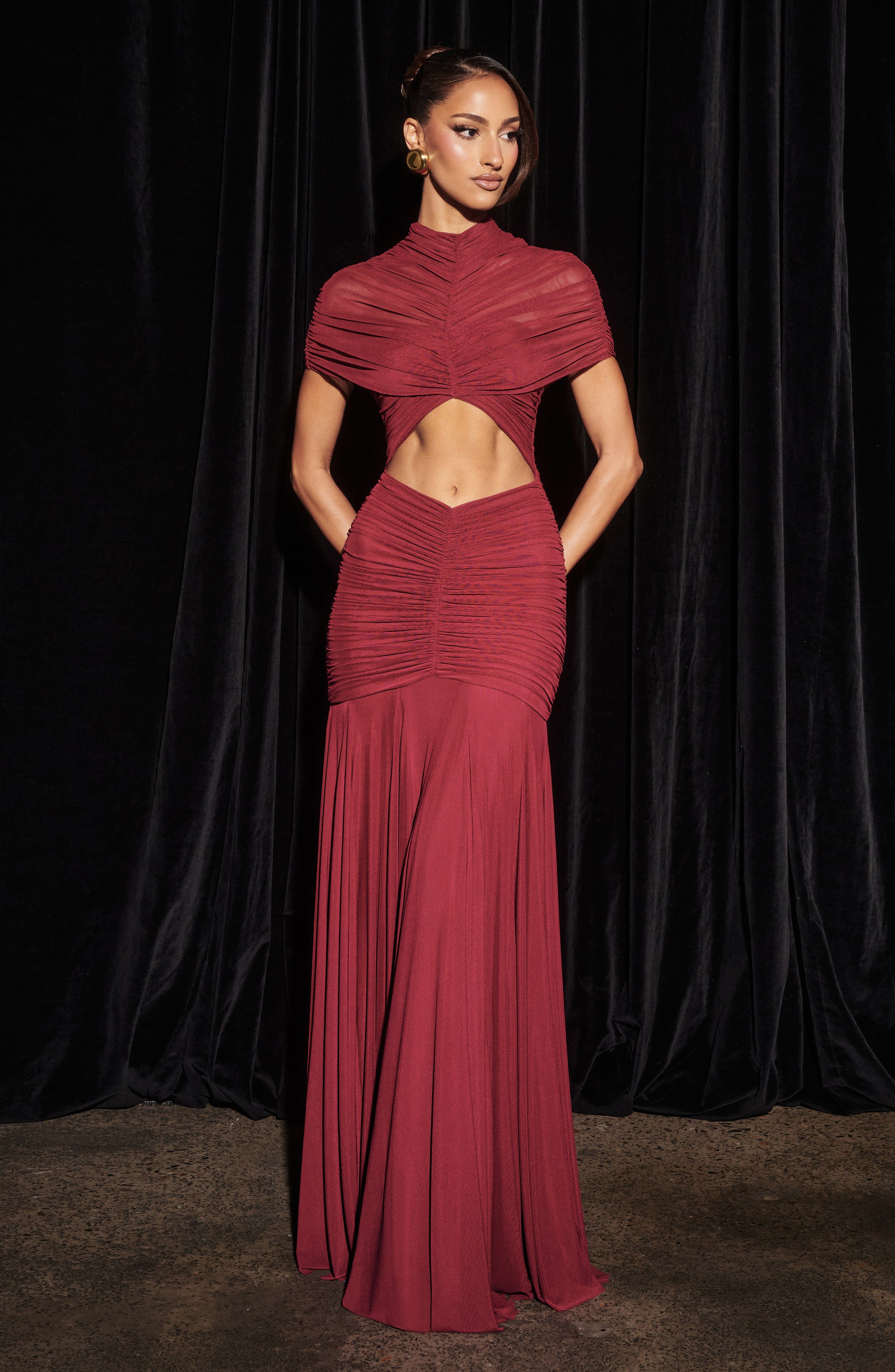 minilena Jaya Maxi Dress Burgundy