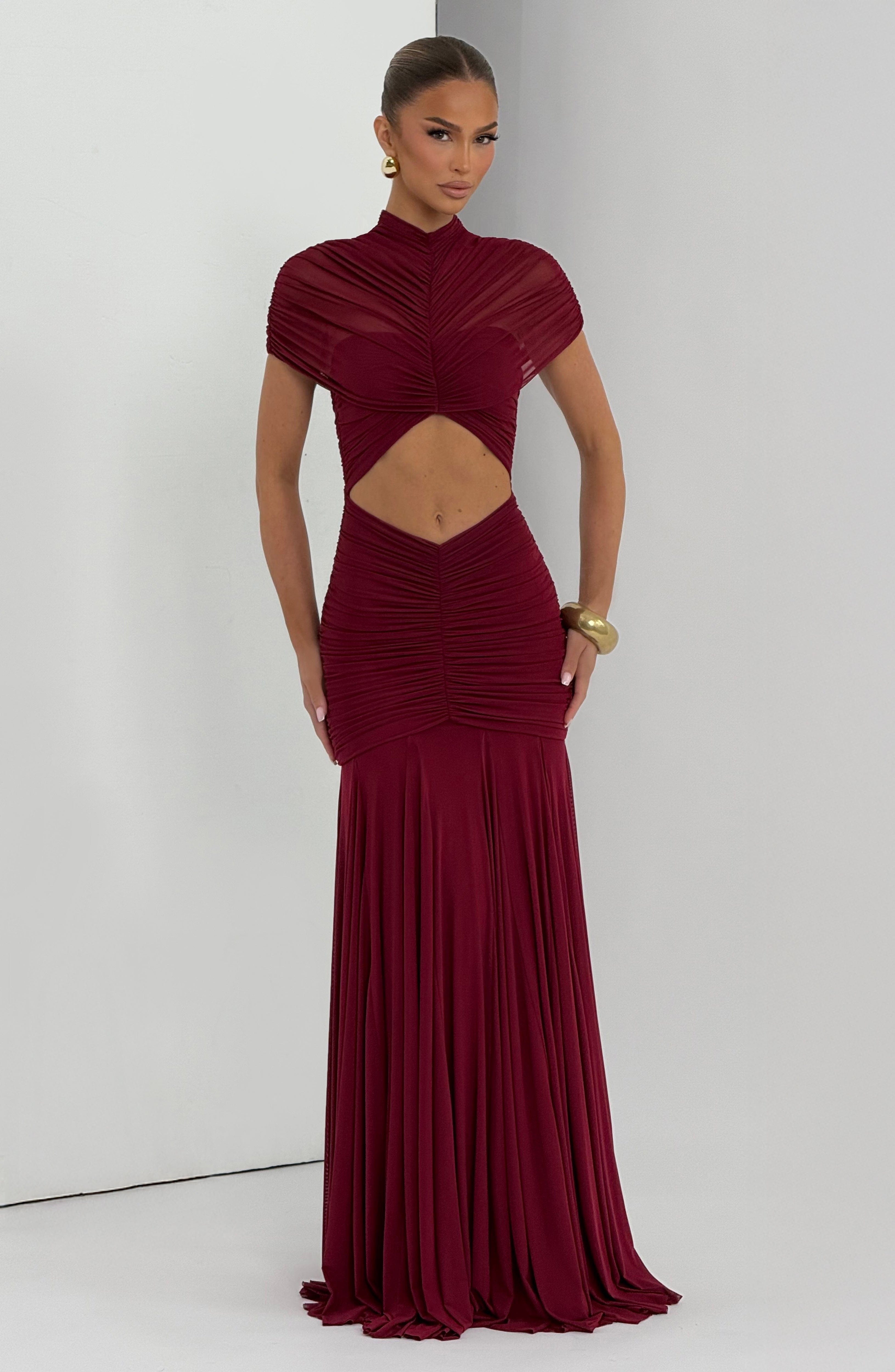 minilena Jaya Maxi Dress Burgundy