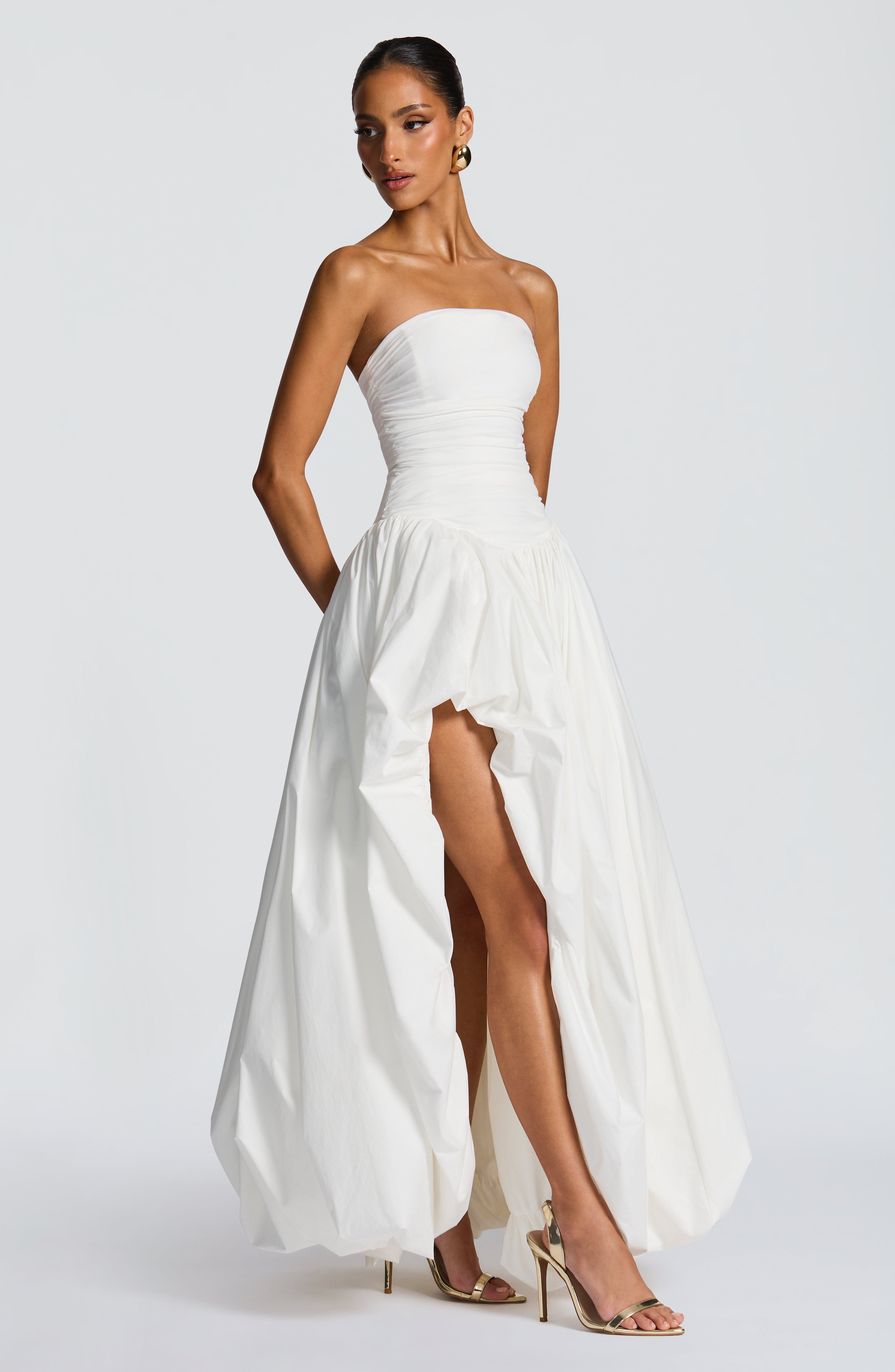 minilena Jillian Maxi Dress Ivory
