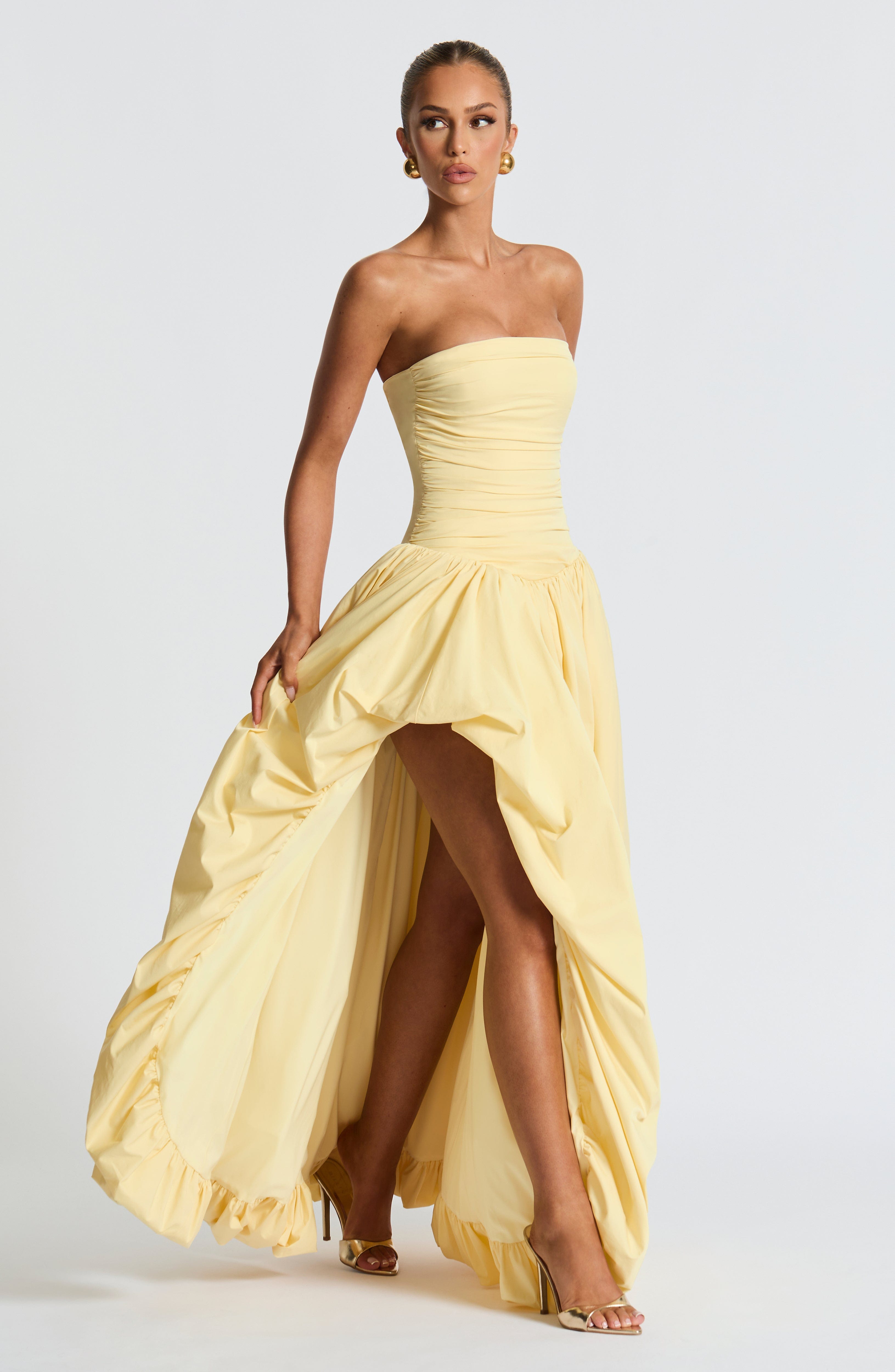 minilena Jillian Maxi Dress Lemon