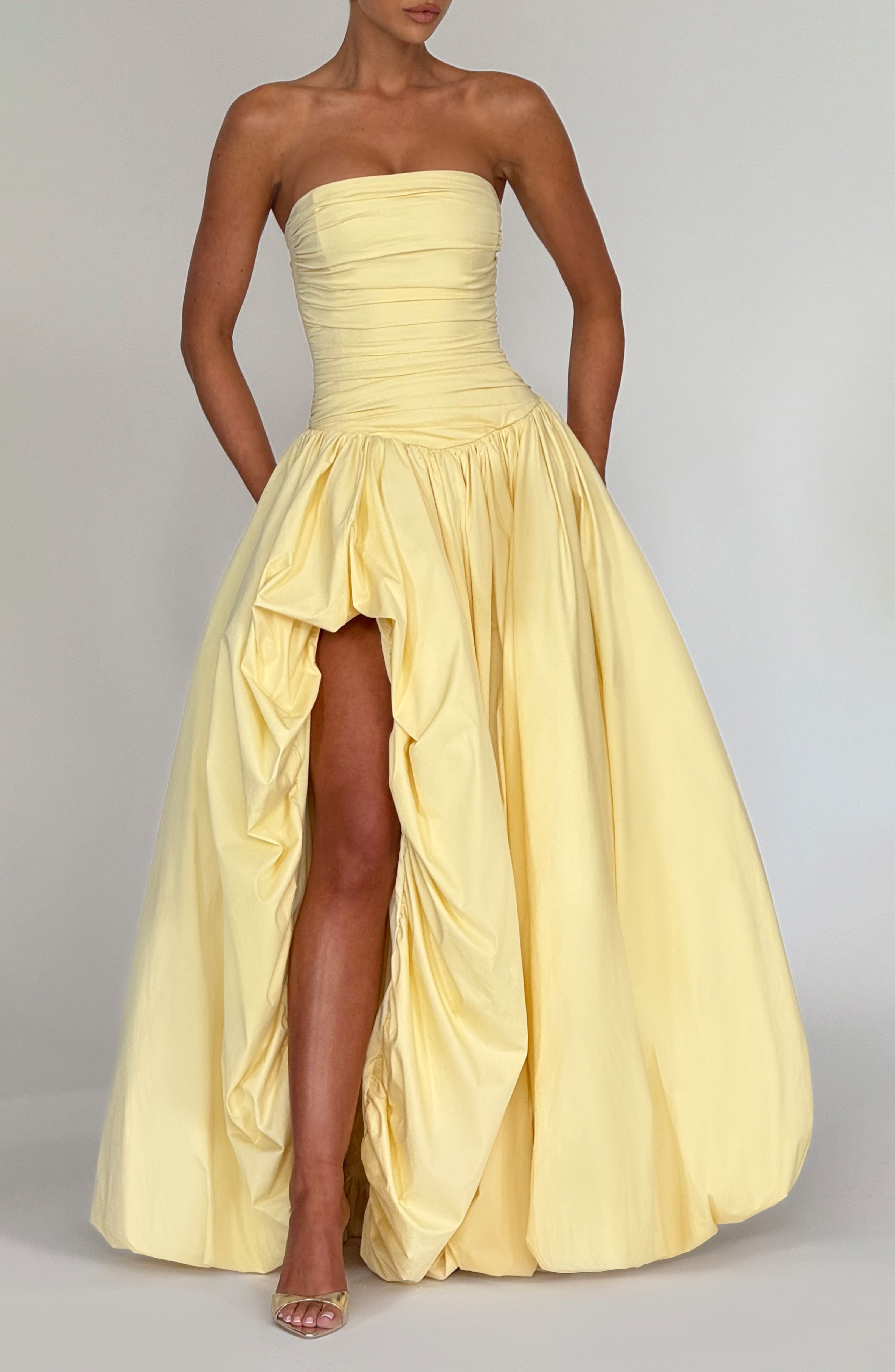 minilena Jillian Maxi Dress Lemon